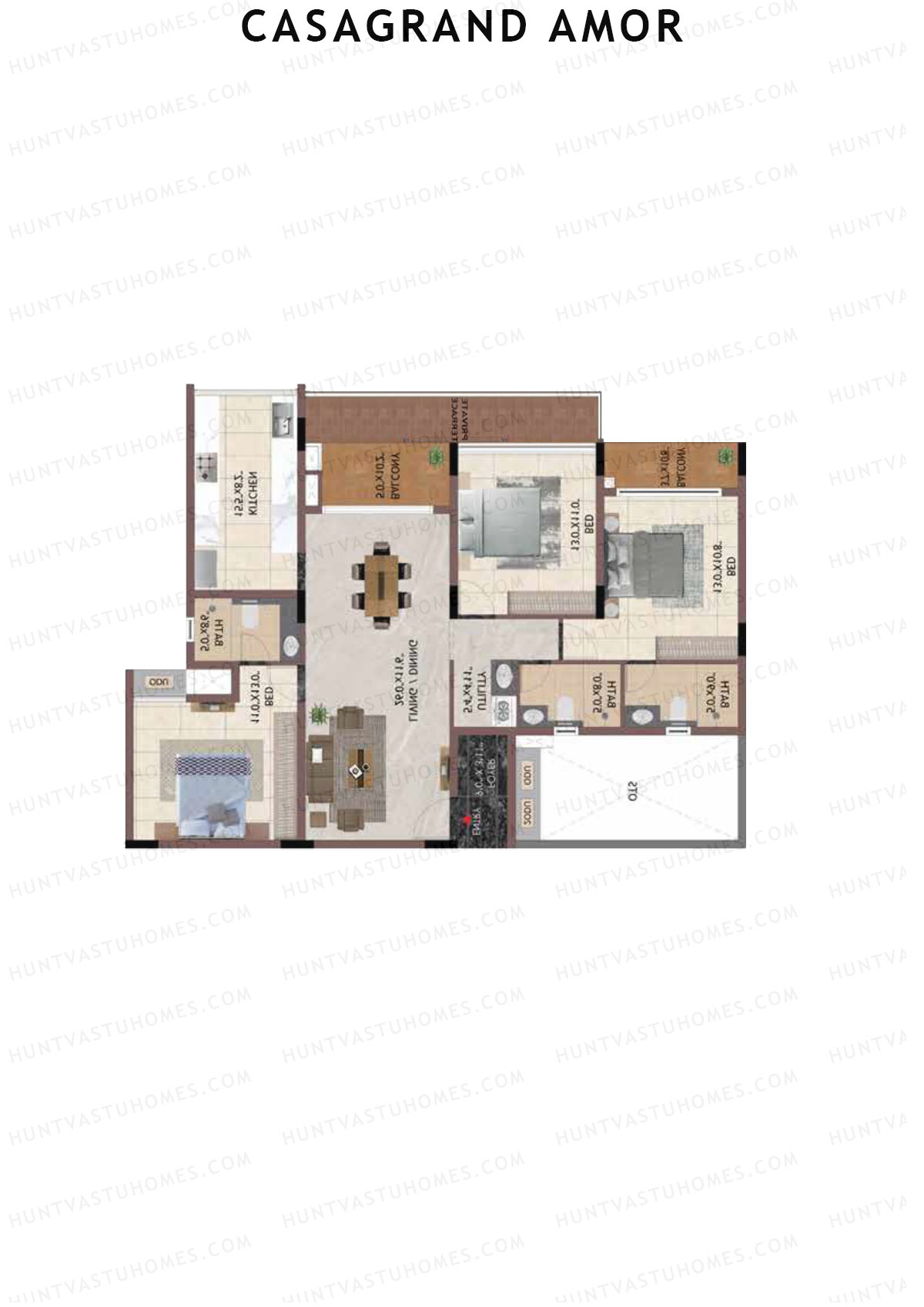 Casagrand Amor Block D Unit 8 Floor Plan