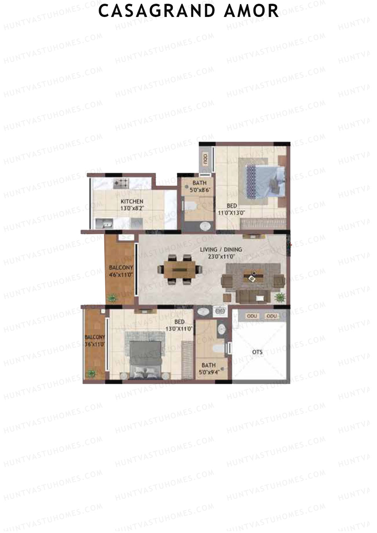Casagrand Amor Block H Unit 2 Floor Plan