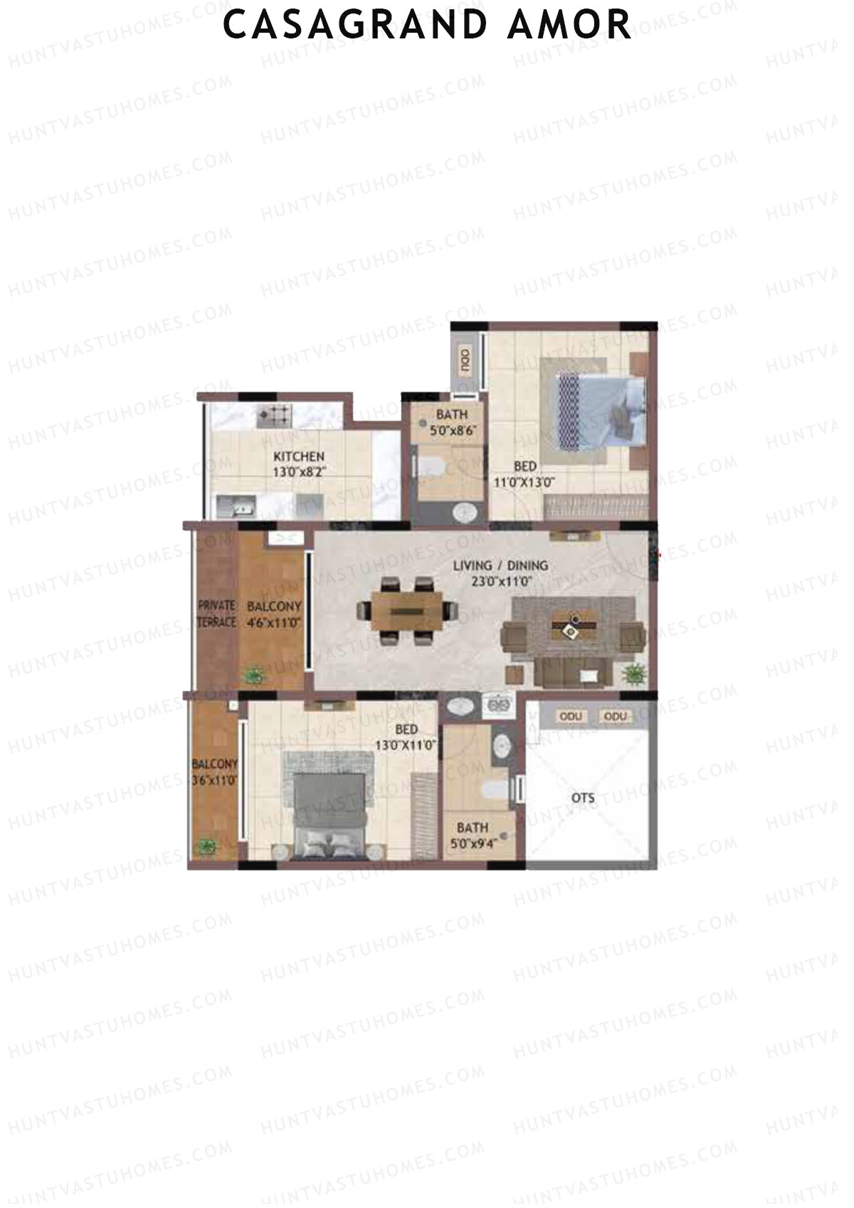 Casagrand Amor Block H Unit 2 Floor Plan