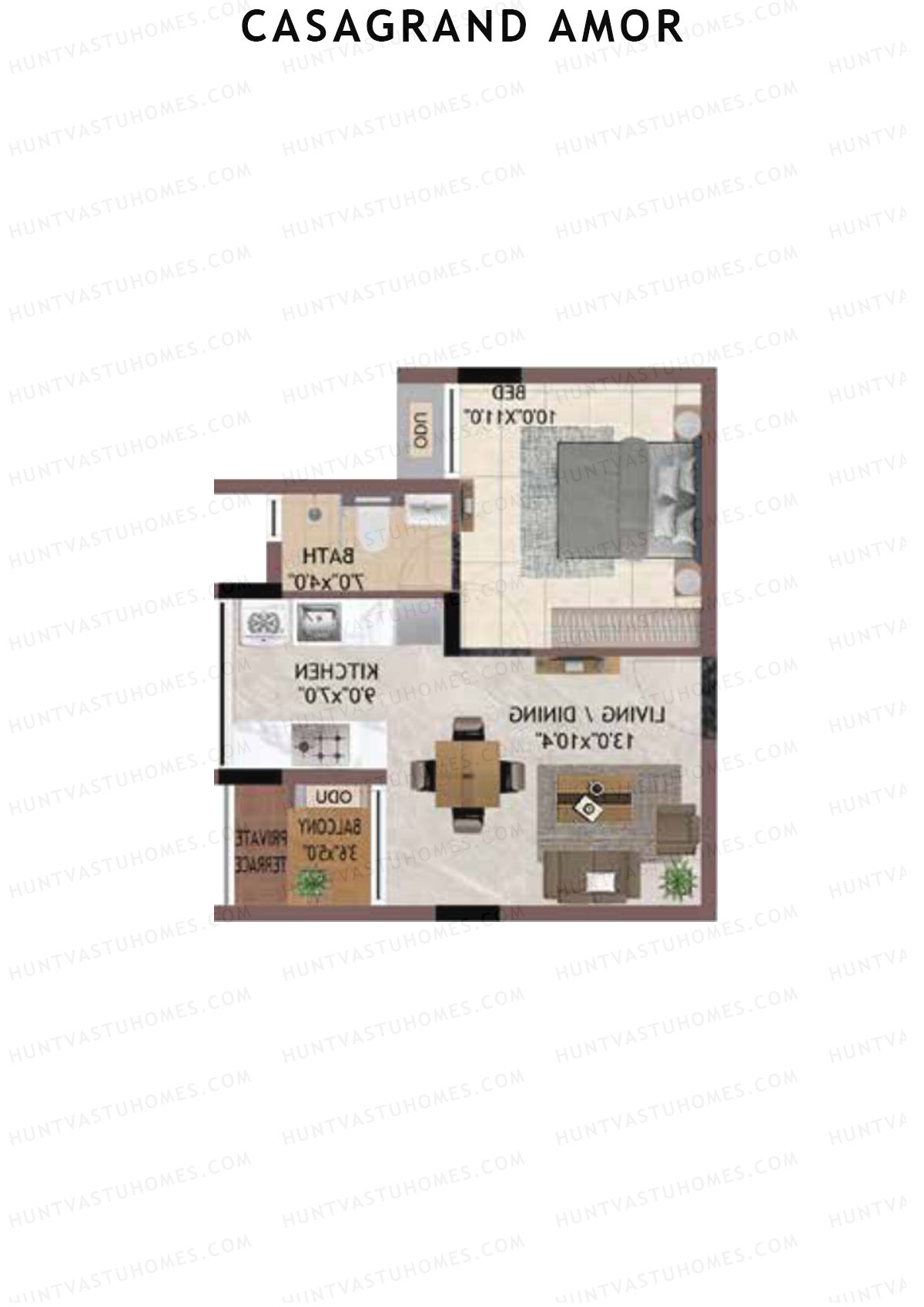 Casagrand Amor Block H Unit 3 Floor Plan