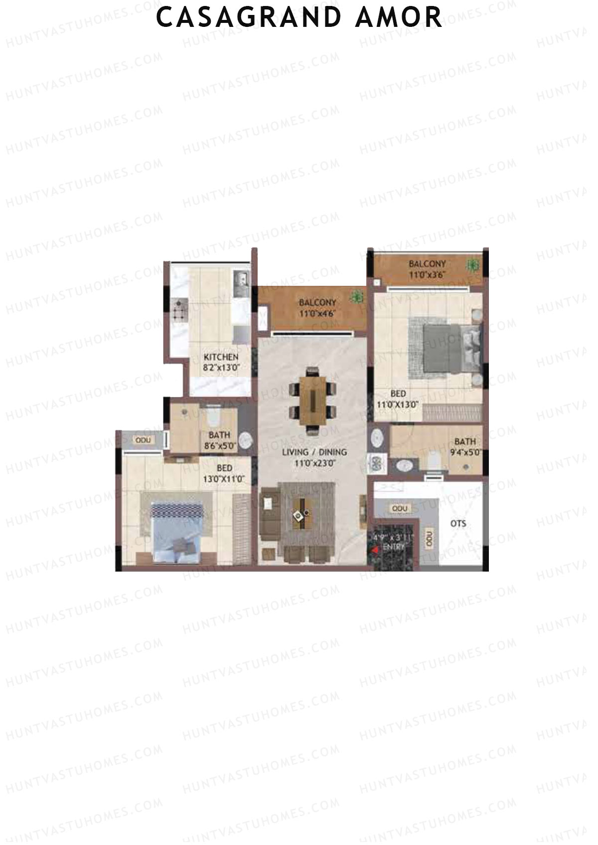 Casagrand Amor Block H Unit 4 Floor Plan