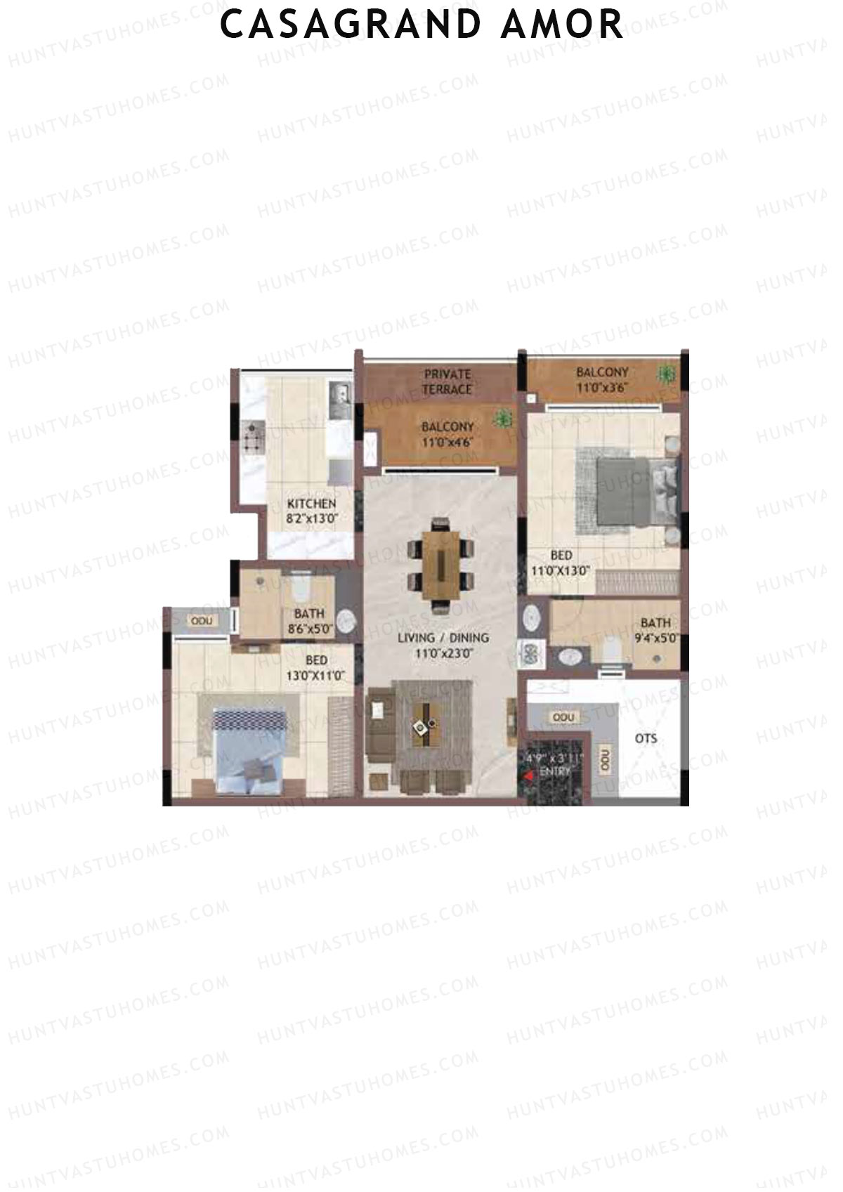 Casagrand Amor Block H Unit 4 Floor Plan