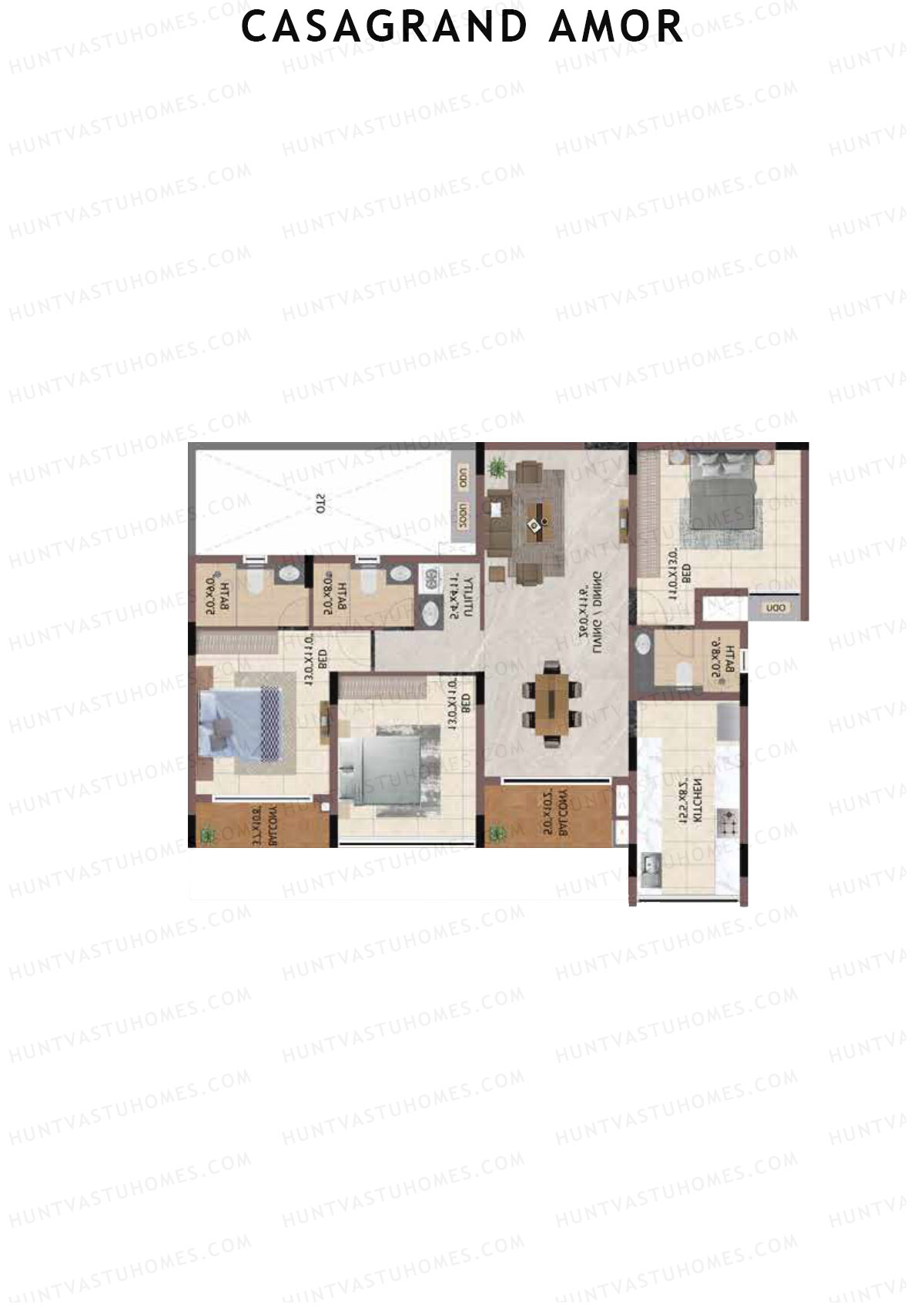 Casagrand Amor Block H Unit 6 Floor Plan