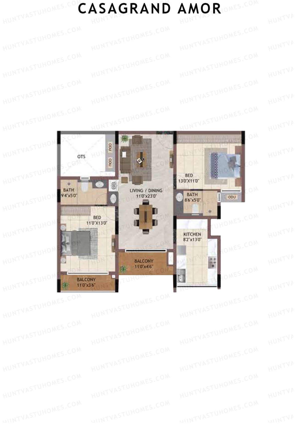 Casagrand Amor Block L Unit 1 Floor Plan