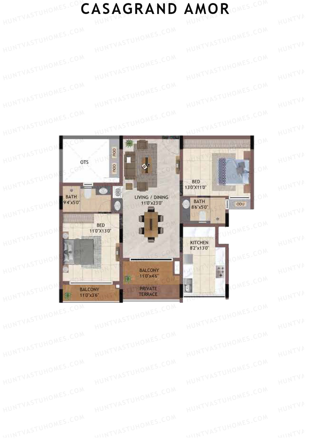 Casagrand Amor Block L Unit 1 Floor Plan