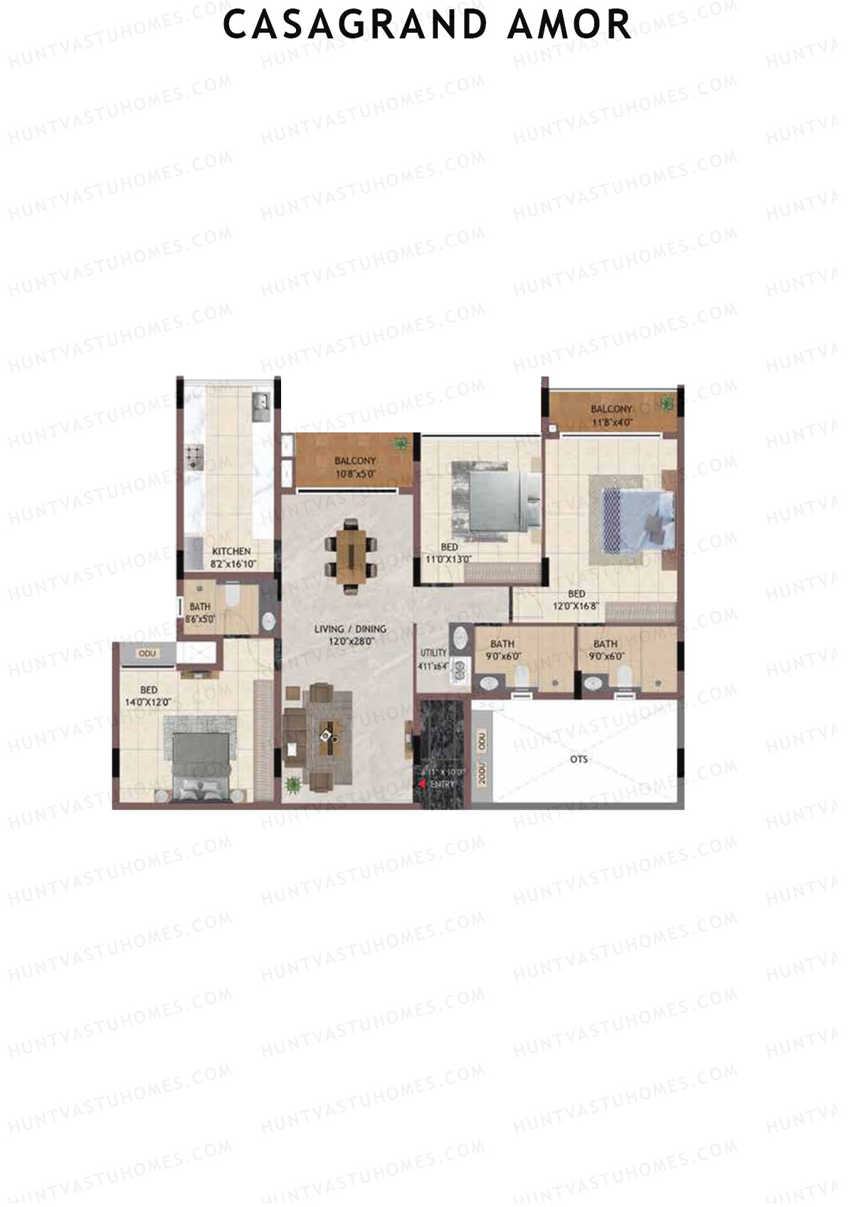 Casagrand Amor Block L Unit 2 Floor Plan