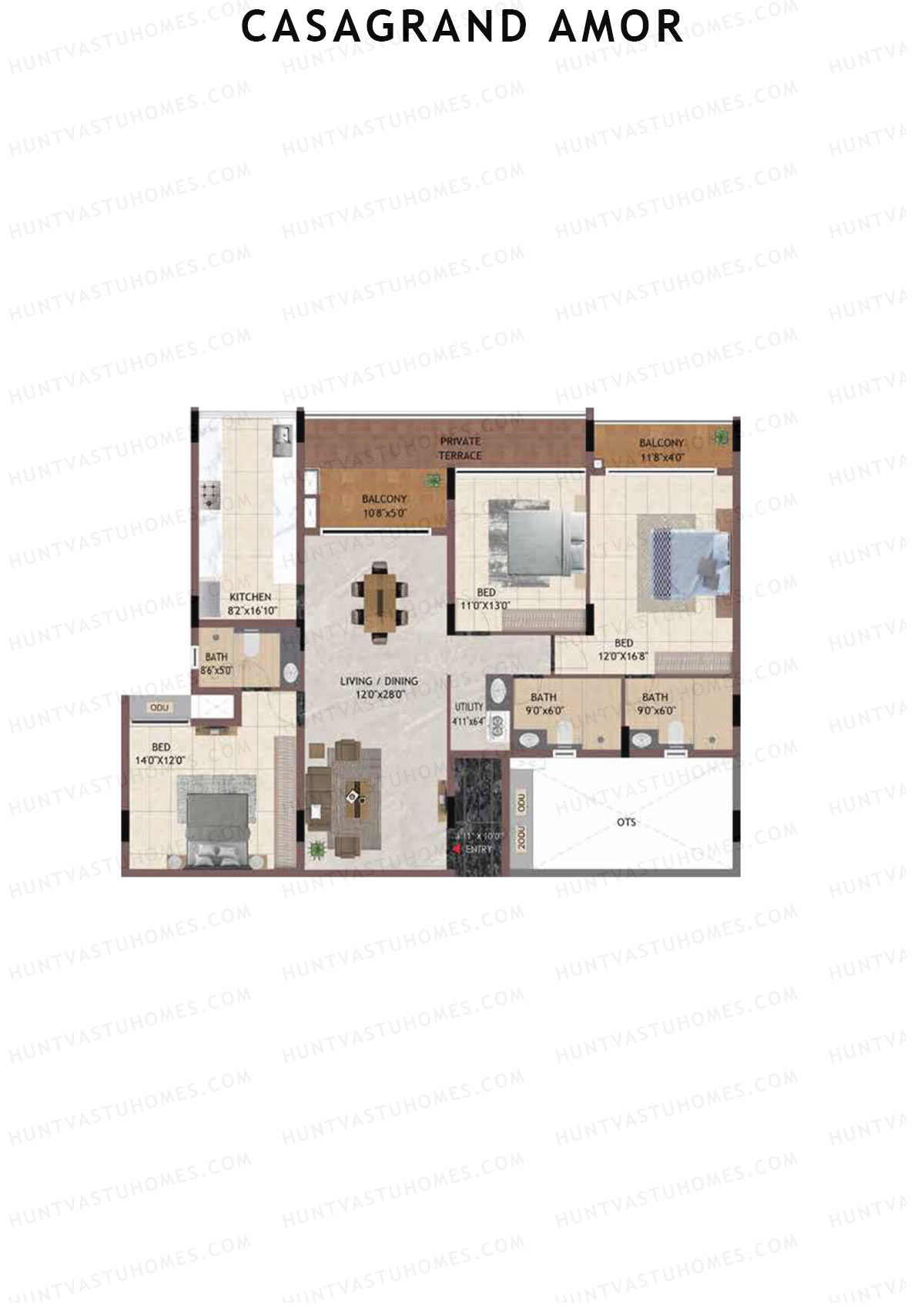 Casagrand Amor Block L Unit 2 Floor Plan