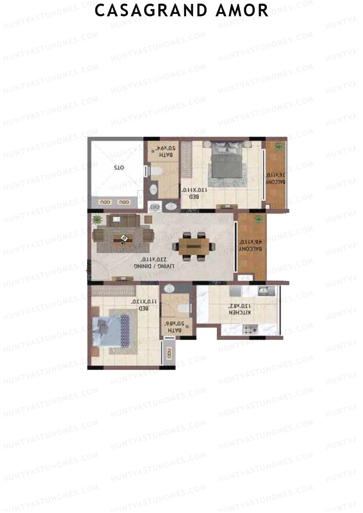 Casagrand Amor Block M Unit 6 Floor Plan