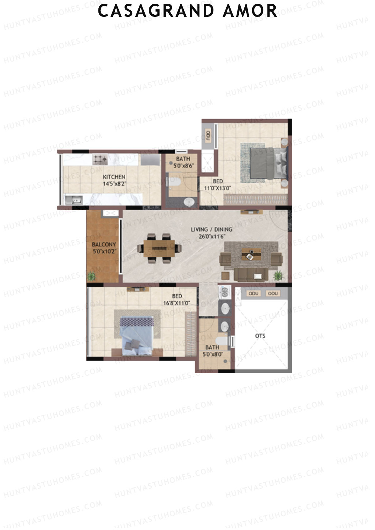 Casagrand Amor Block P Unit 1 Floor Plan