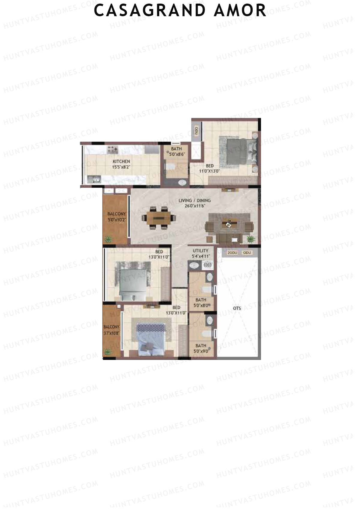 Casagrand Amor Block P Unit 2 Floor Plan
