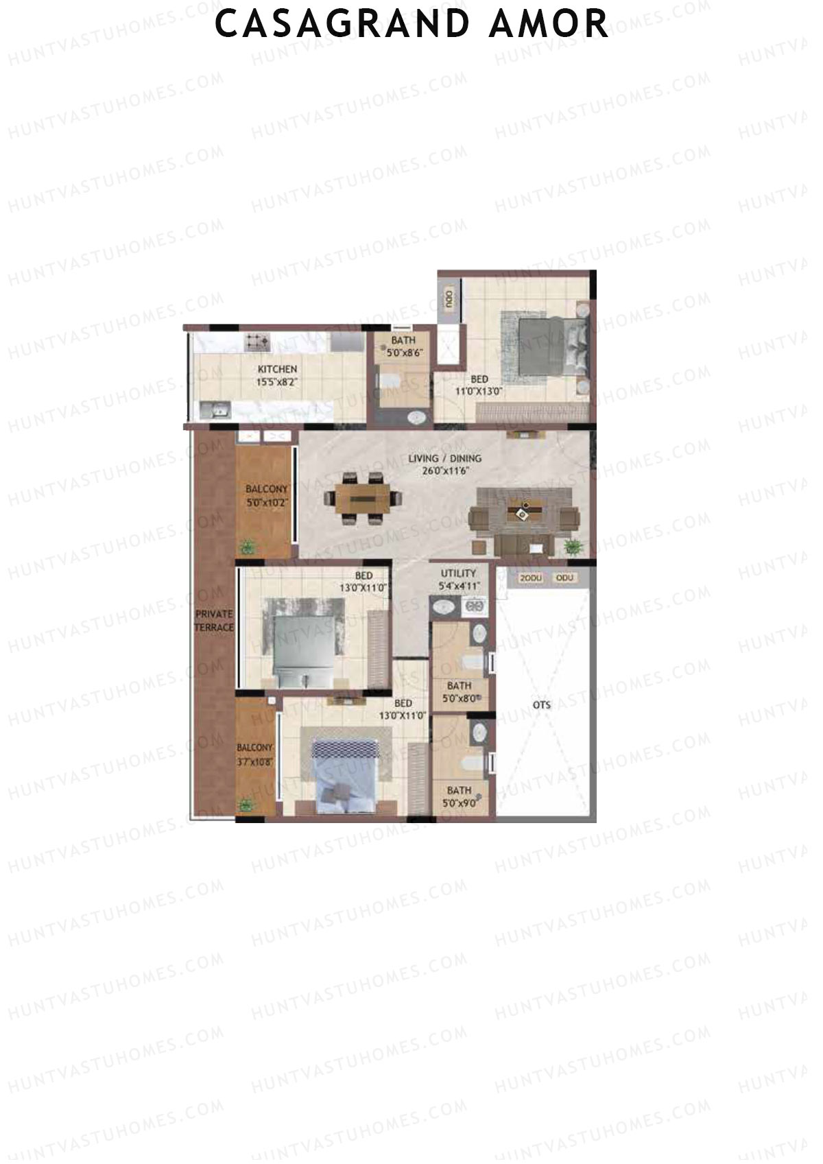 Casagrand Amor Block P Unit 2 Floor Plan
