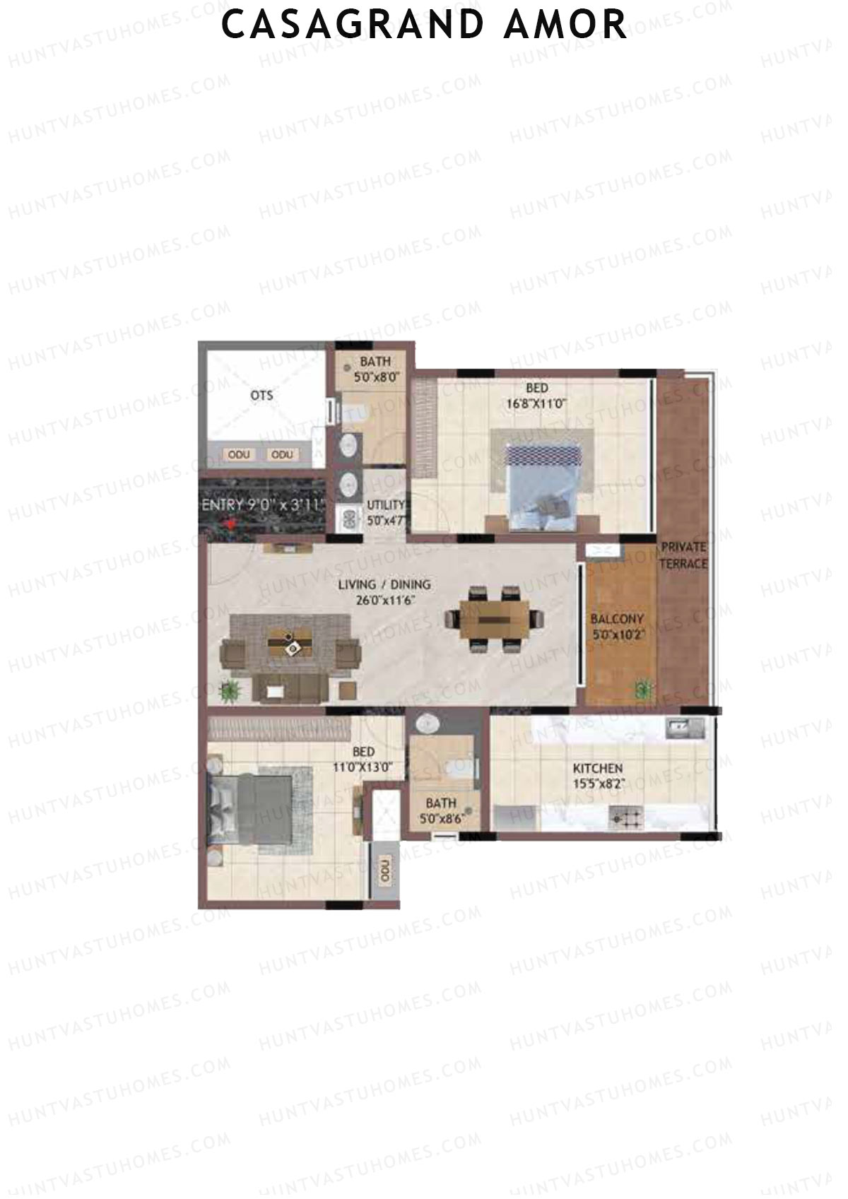 Casagrand Amor Block P Unit 5 Floor Plan