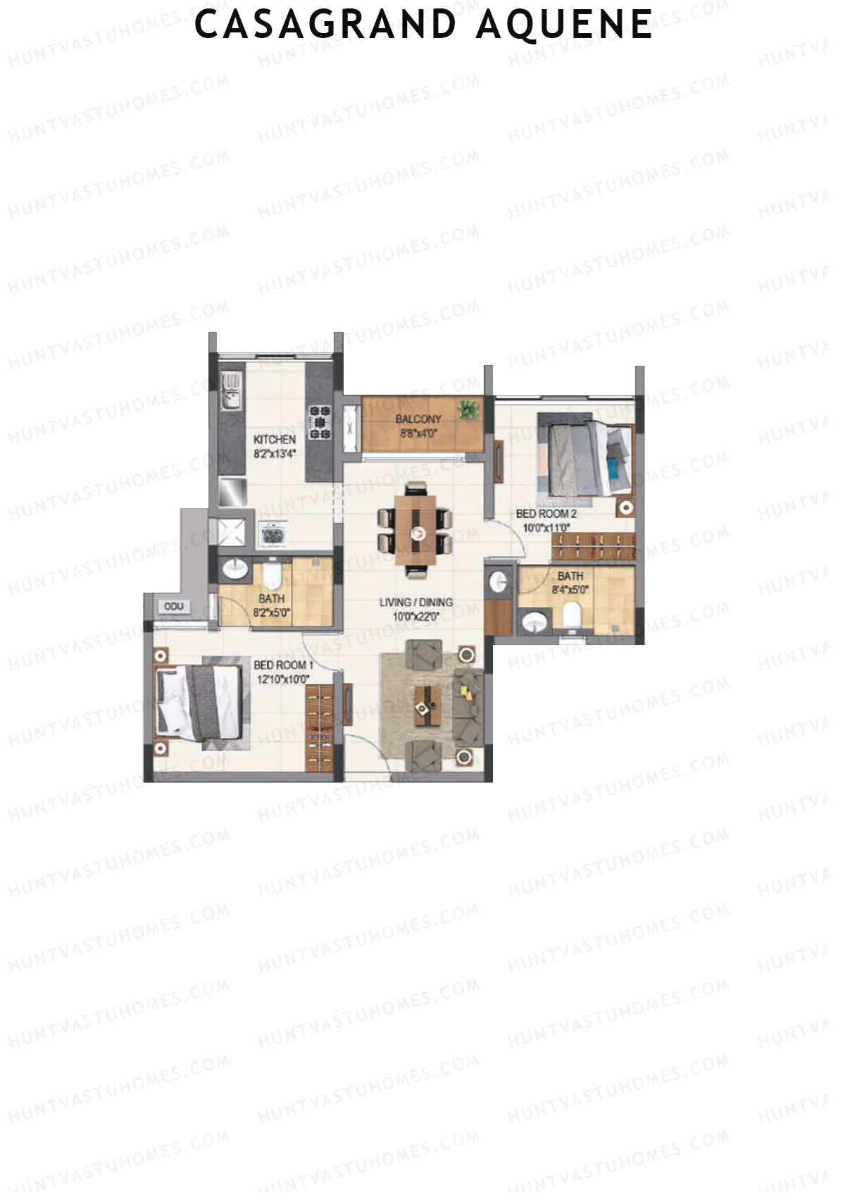 Casagrand Aquene Tower 1 Unit A1 Floor Plan