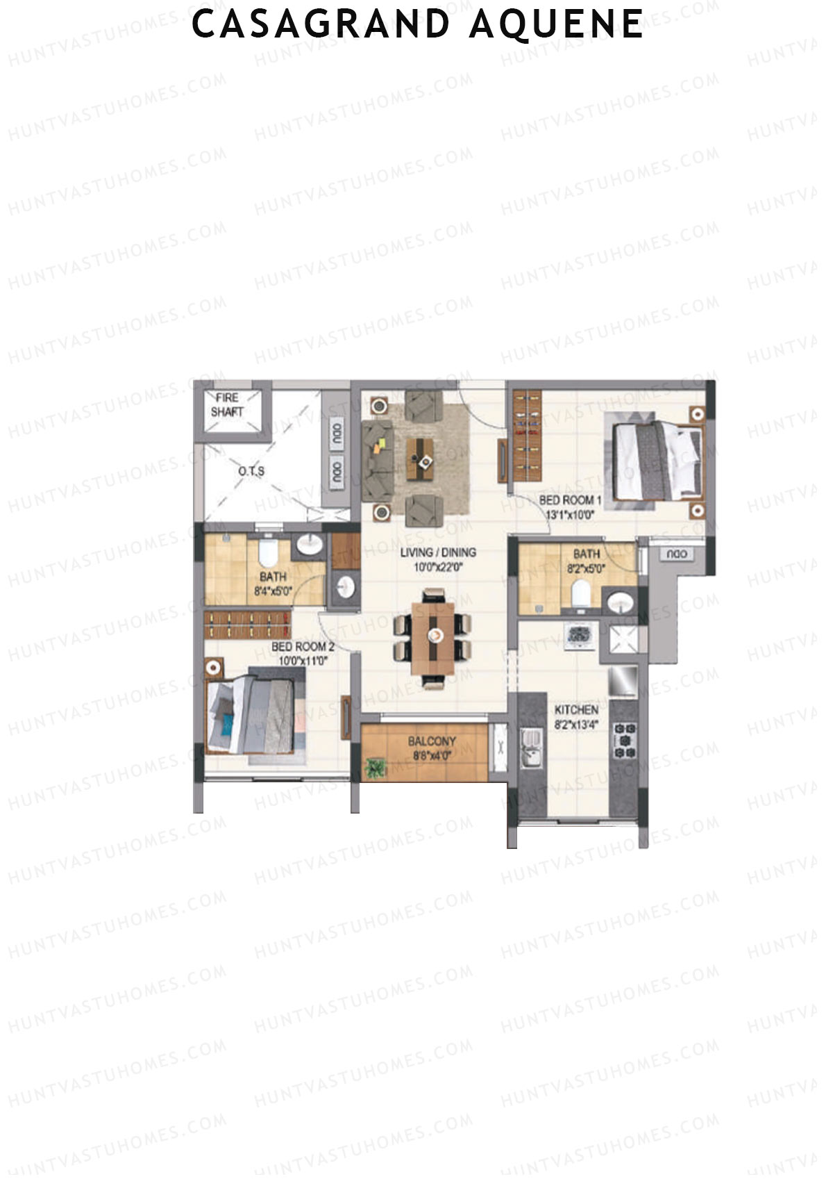 Casagrand Aquene Tower 1 Unit A2 Floor Plan