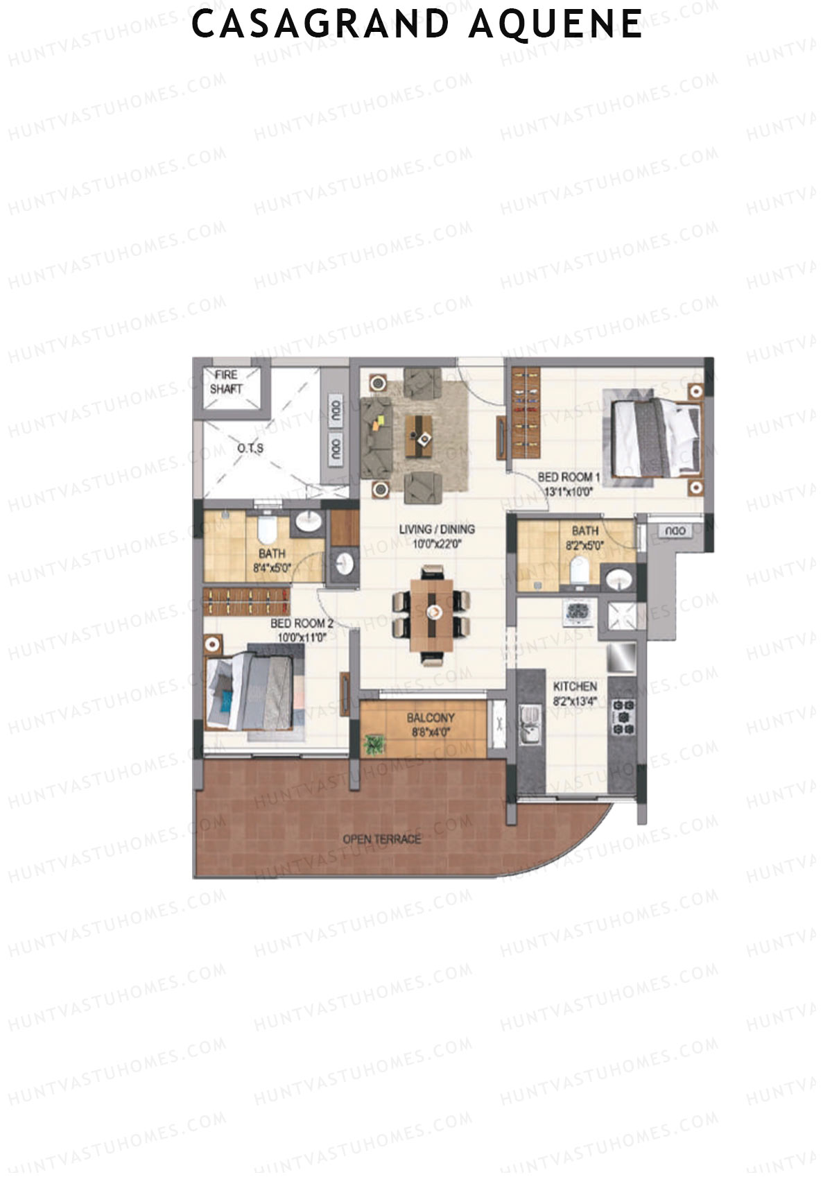 Casagrand Aquene Tower 1 Unit A2 Floor Plan
