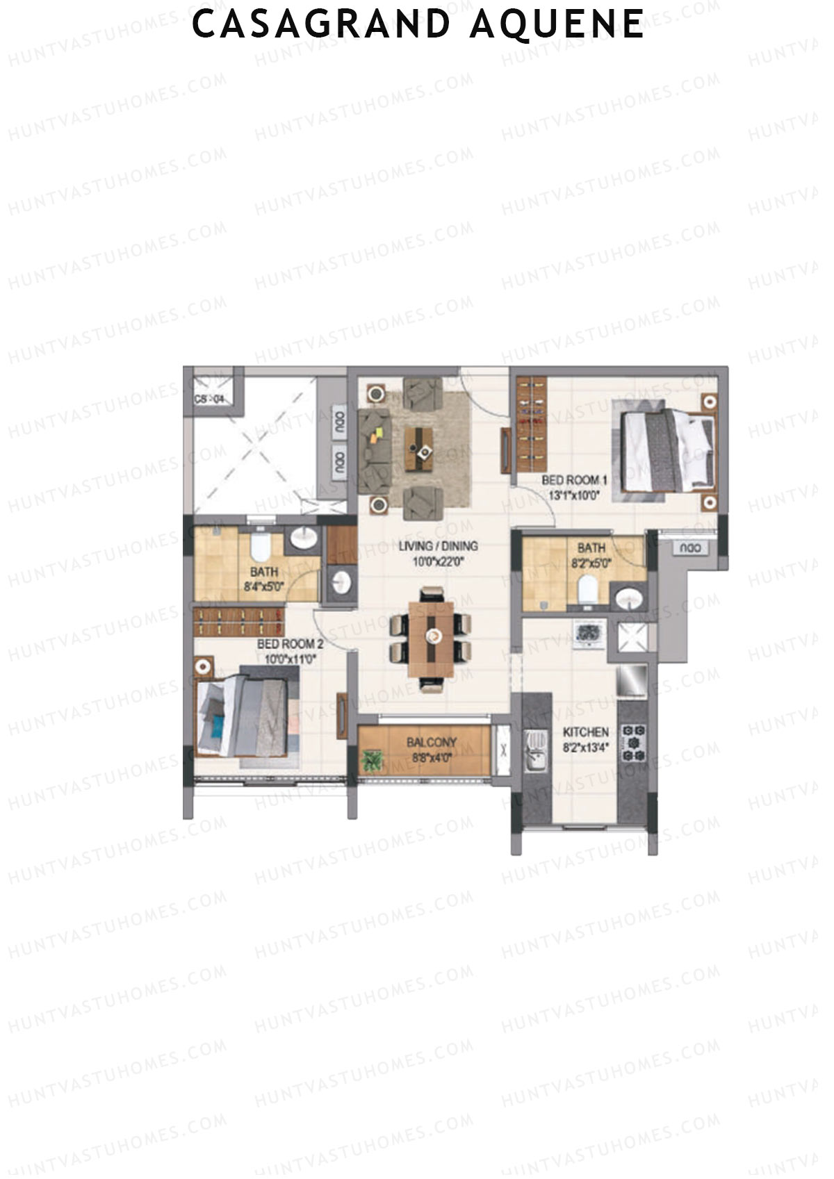 Casagrand Aquene Tower 1 Unit A4 Floor Plan