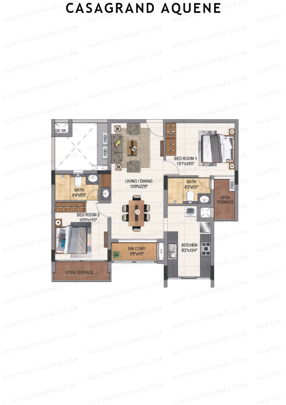 Casagrand Aquene Tower 1 Unit A4 Floor Plan