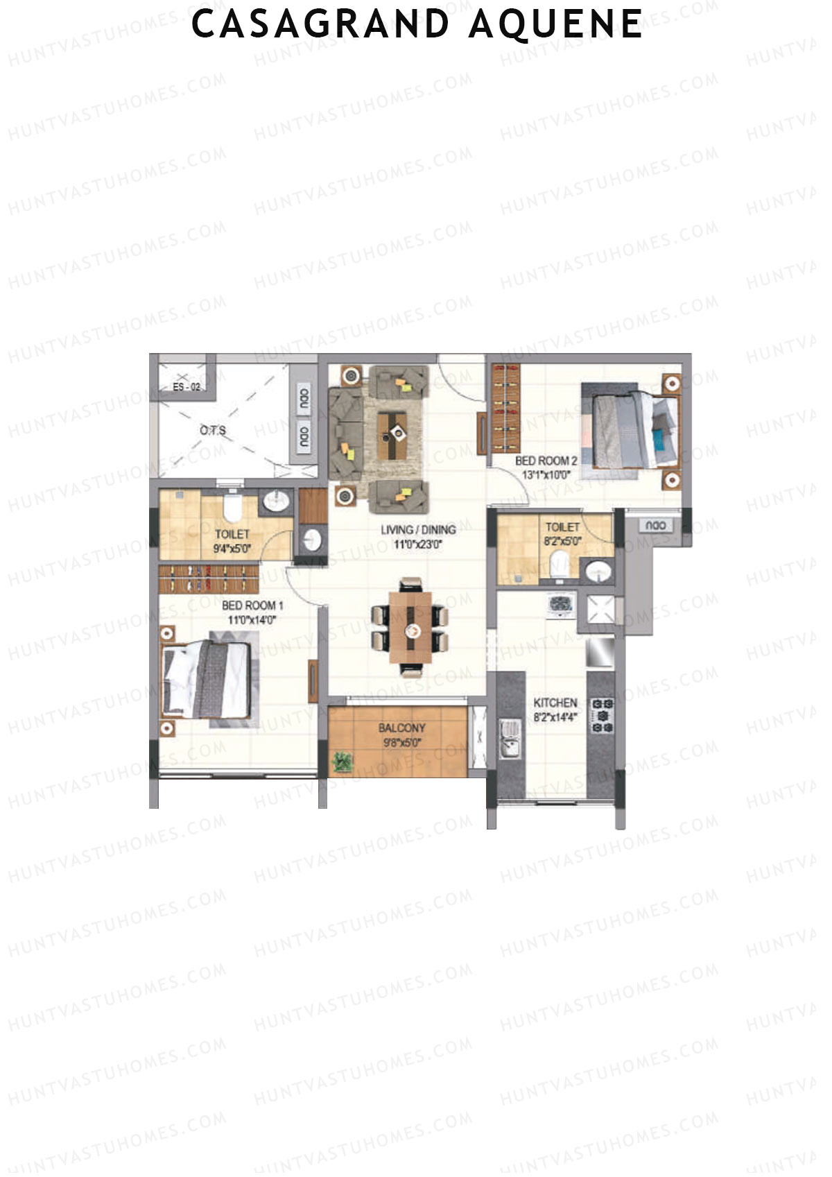 Casagrand Aquene Tower 1 Unit A5 Floor Plan