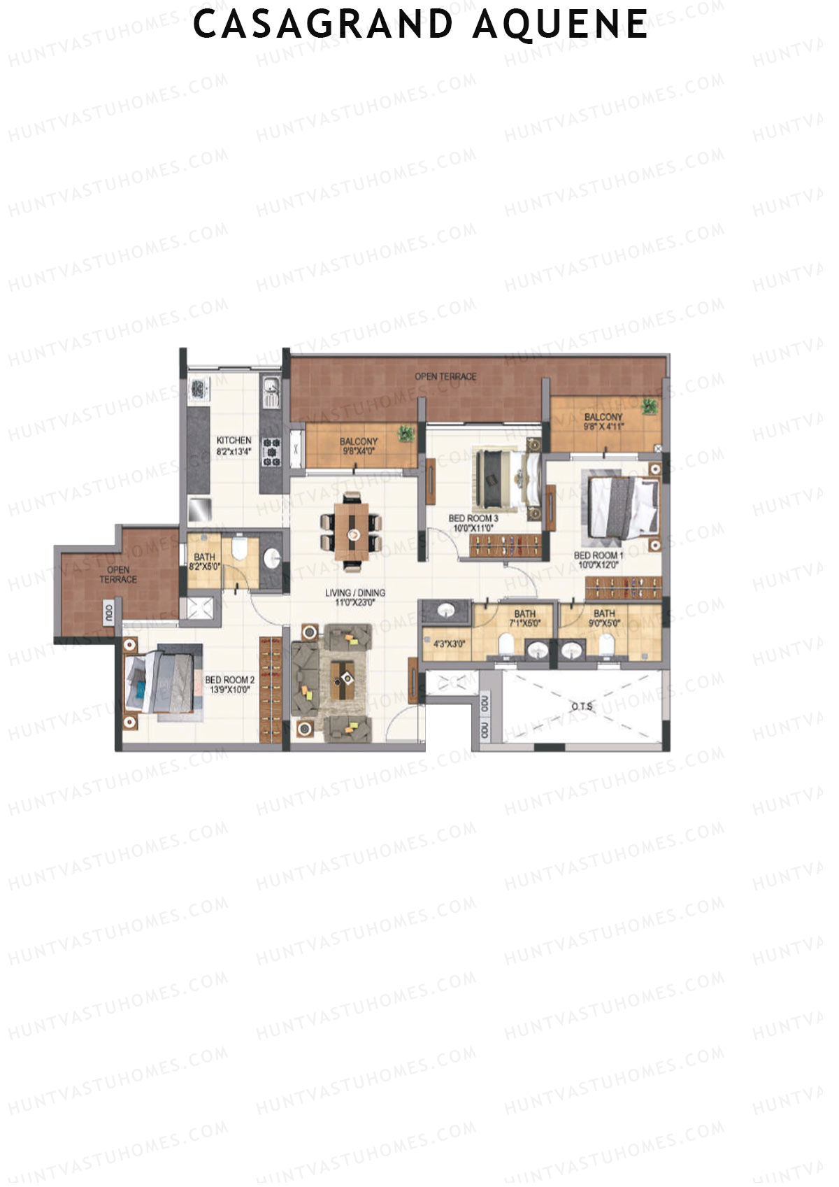 Casagrand Aquene Tower 1 Unit A6 Floor Plan