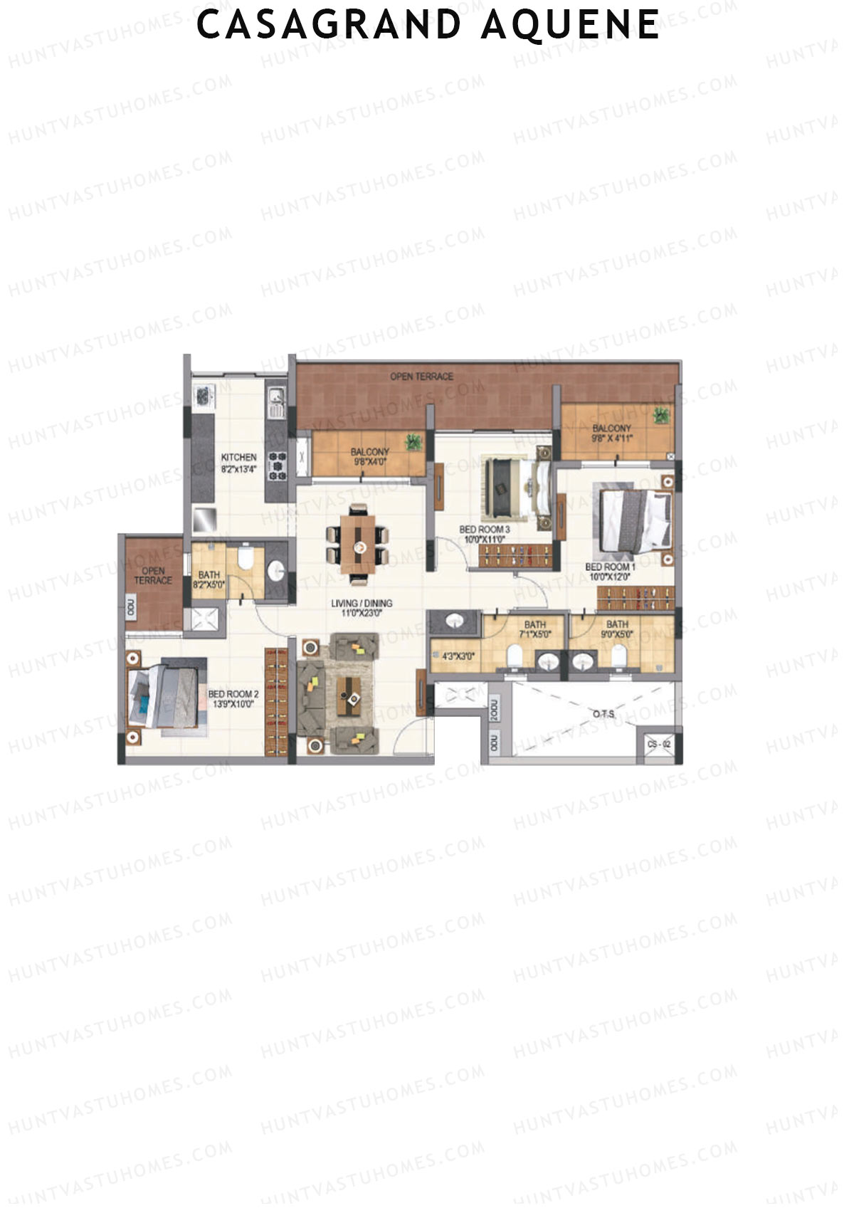 Casagrand Aquene Tower 1 Unit A7 Floor Plan