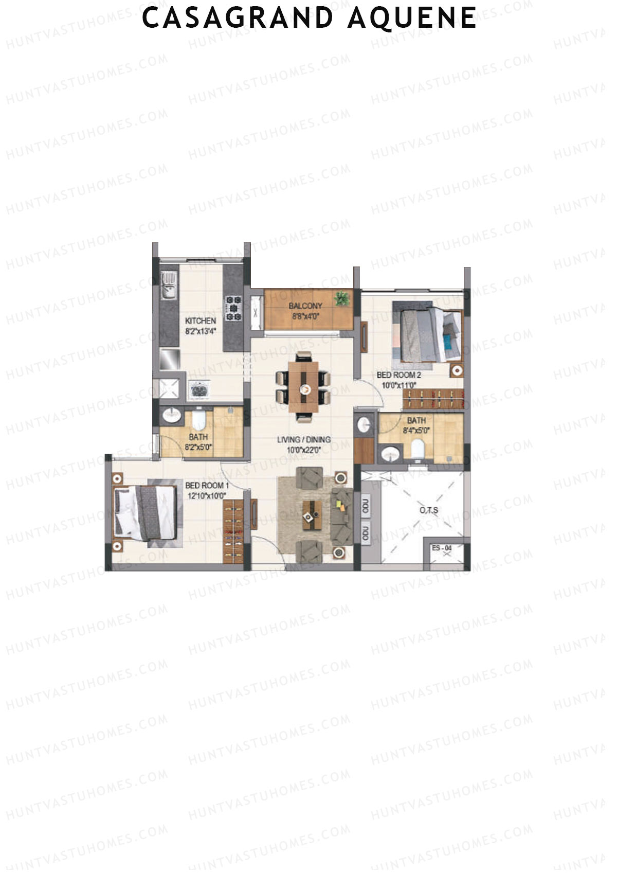 Casagrand Aquene Tower 1 Unit A8 Floor Plan