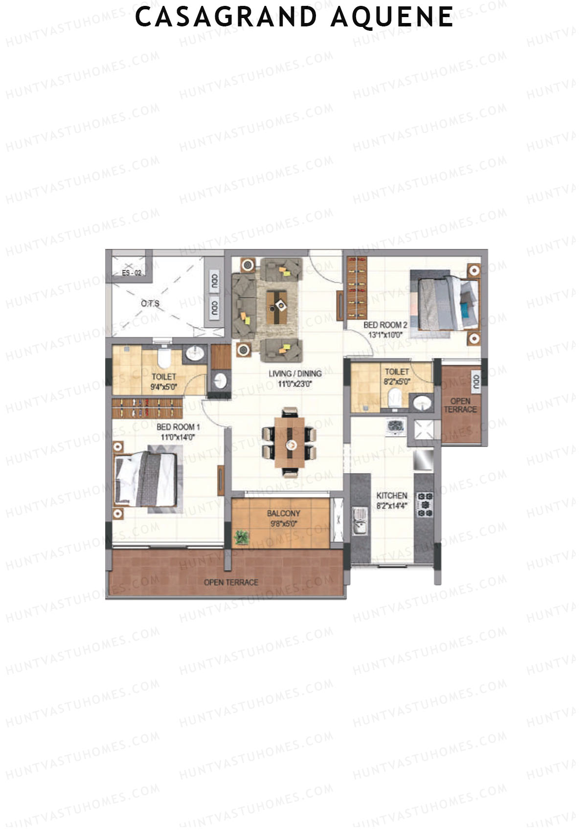 Casagrand Aquene Tower 1 Unit B3 Floor Plan