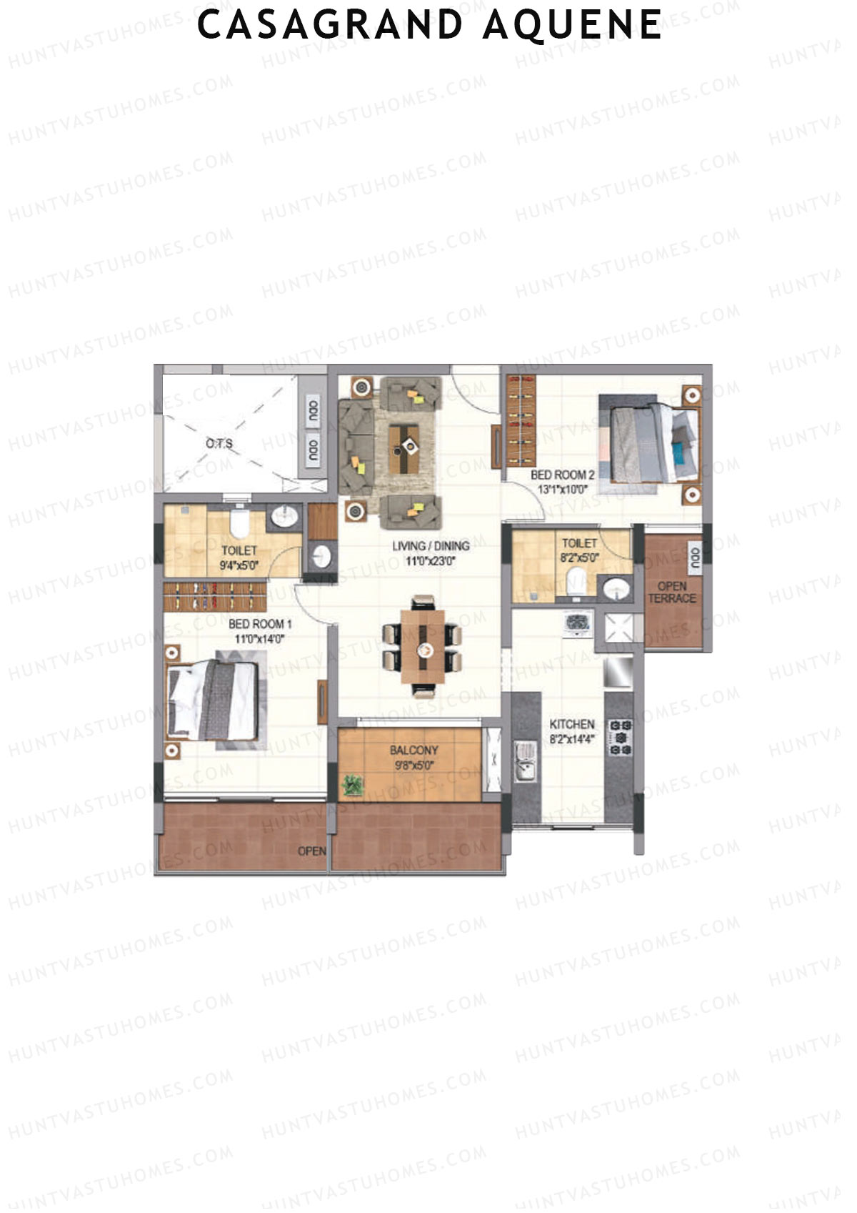 Casagrand Aquene Tower 1 Unit B4 Floor Plan
