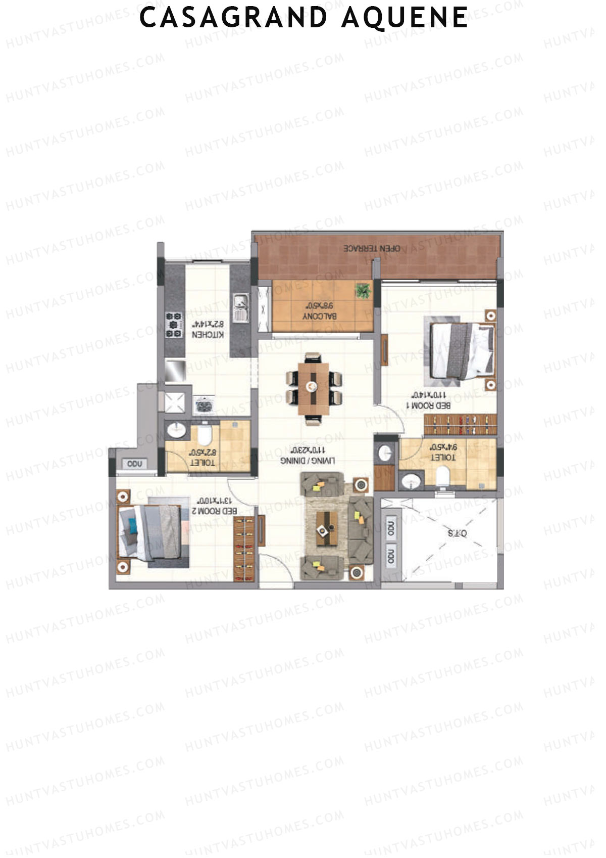 Casagrand Aquene Tower 1 Unit B5 Floor Plan