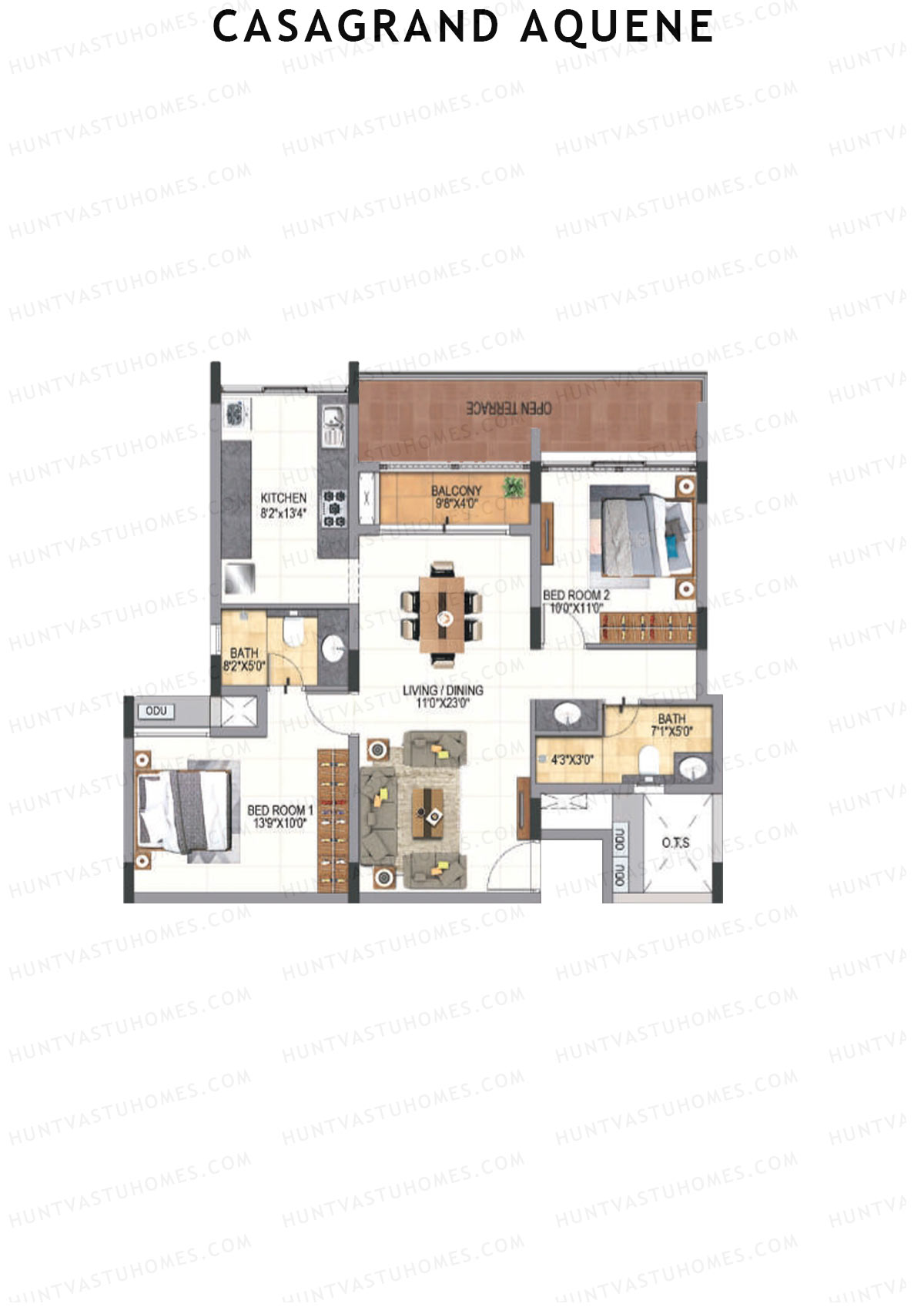 Casagrand Aquene Tower 1 Unit B7 Floor Plan