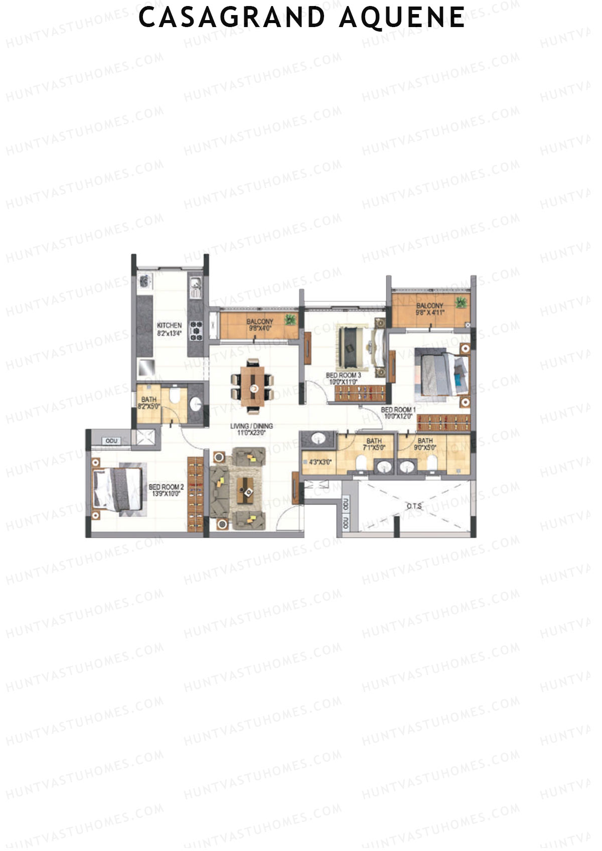 Casagrand Aquene Tower 1 Unit B7 Floor Plan