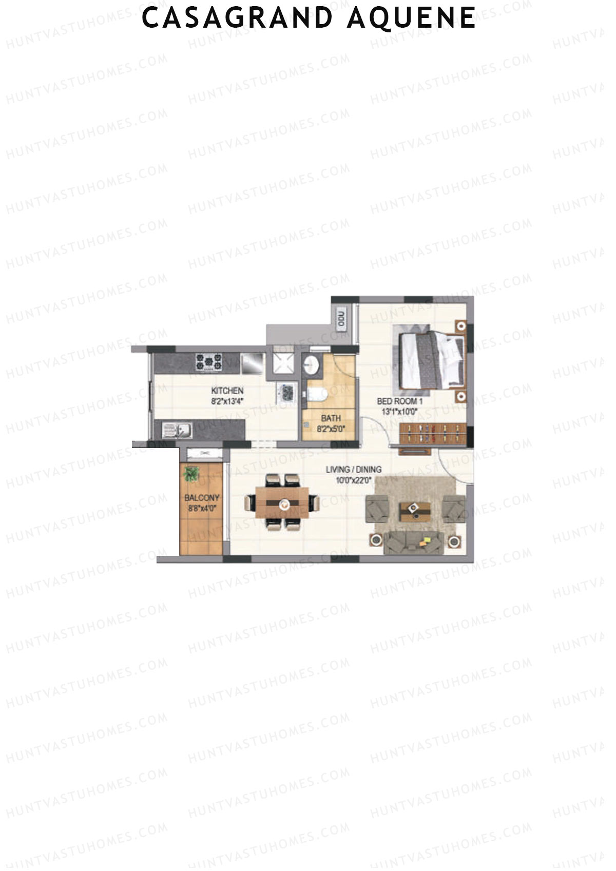 Casagrand Aquene Tower 1 Unit C1 Floor Plan