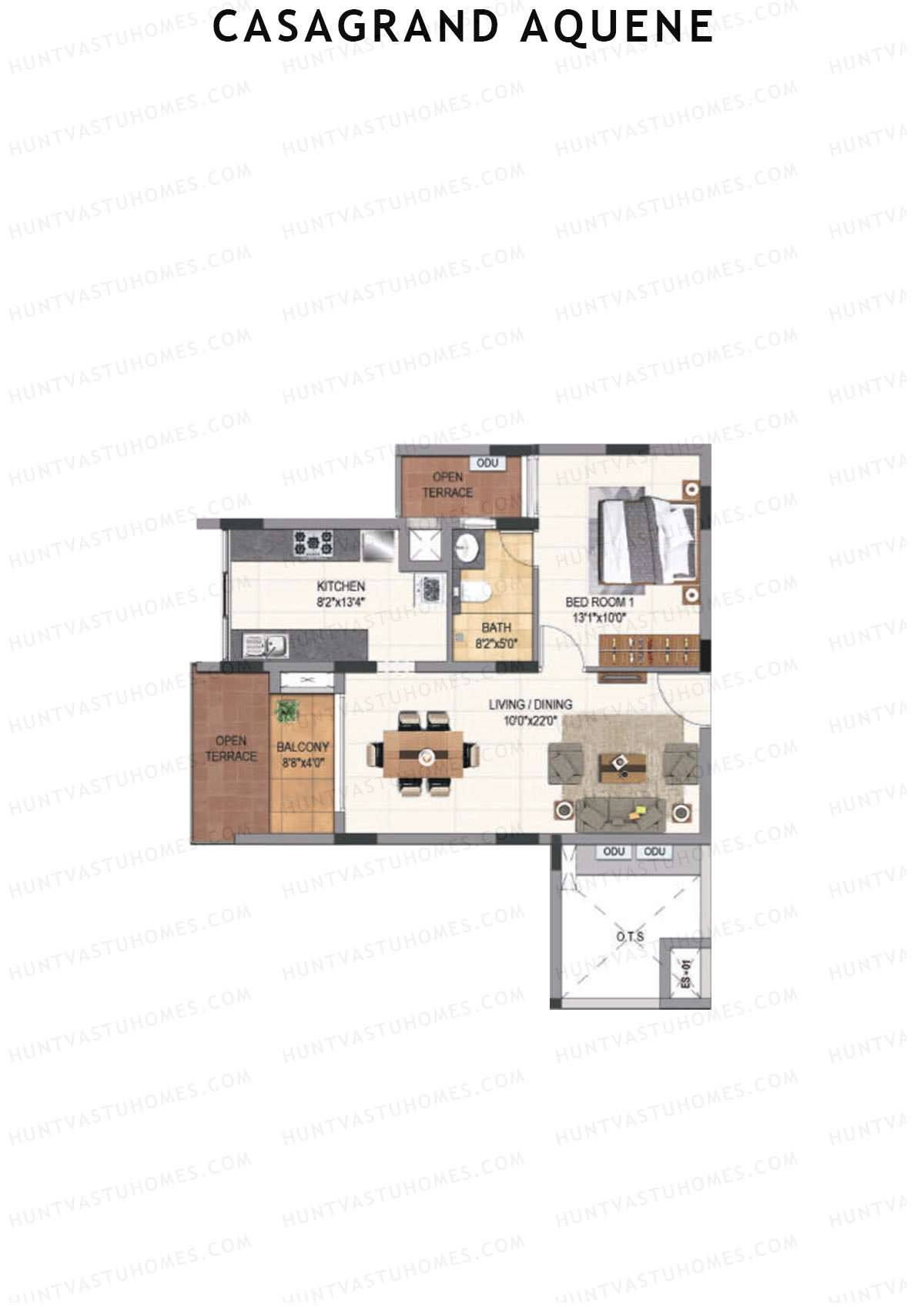 Casagrand Aquene Tower 1 Unit C2 Floor Plan