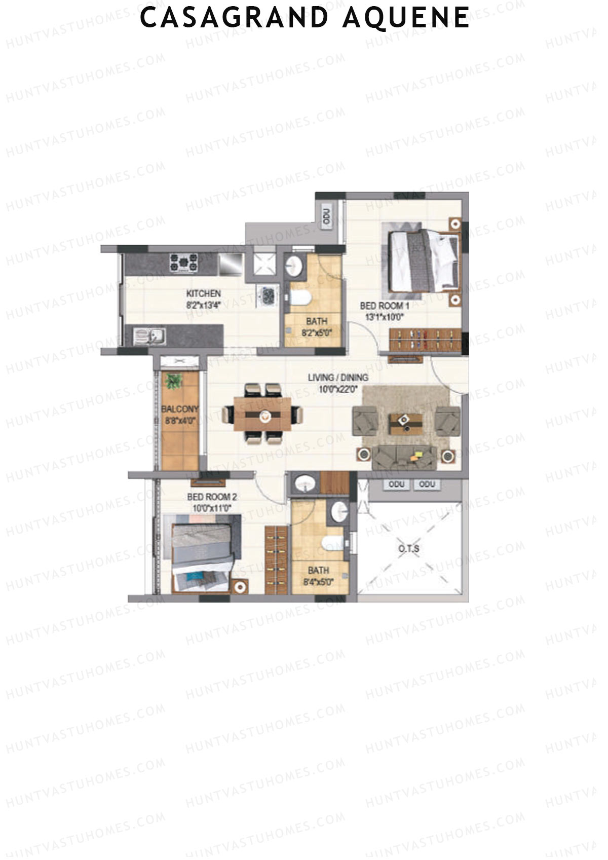 Casagrand Aquene Tower 1 Unit C3 Floor Plan