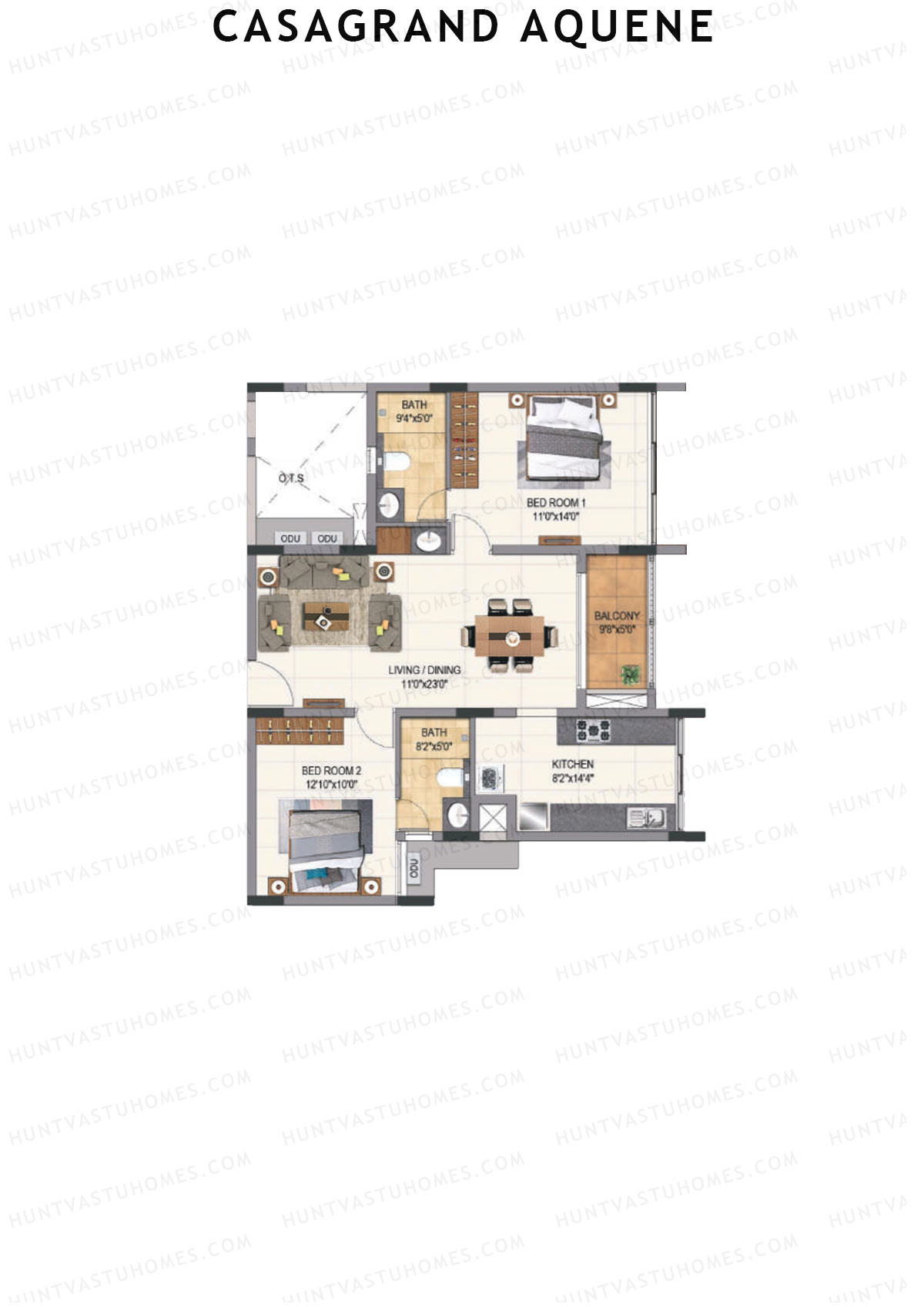 Casagrand Aquene Tower 1 Unit C5 Floor Plan