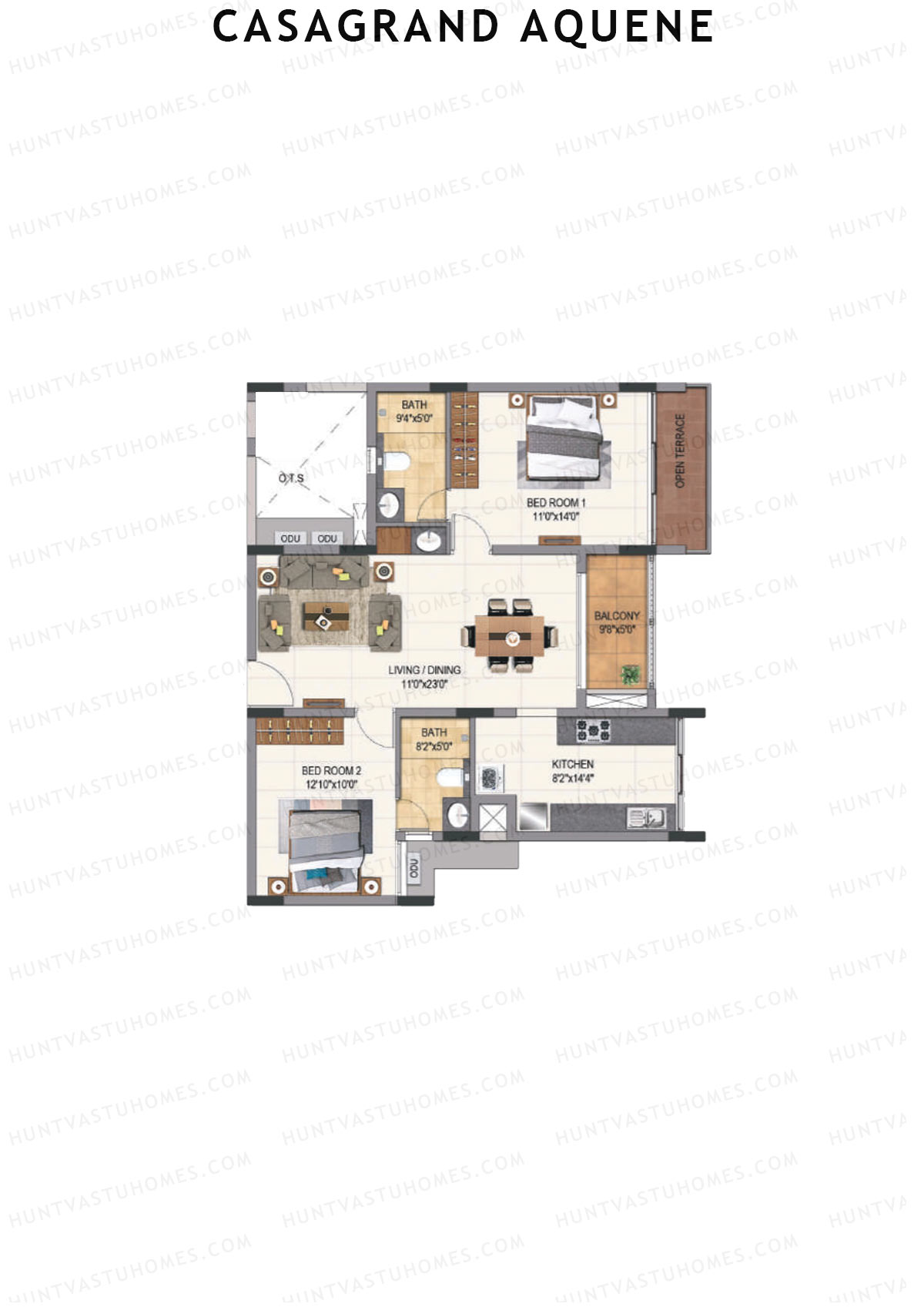 Casagrand Aquene Tower 1 Unit C5 Floor Plan