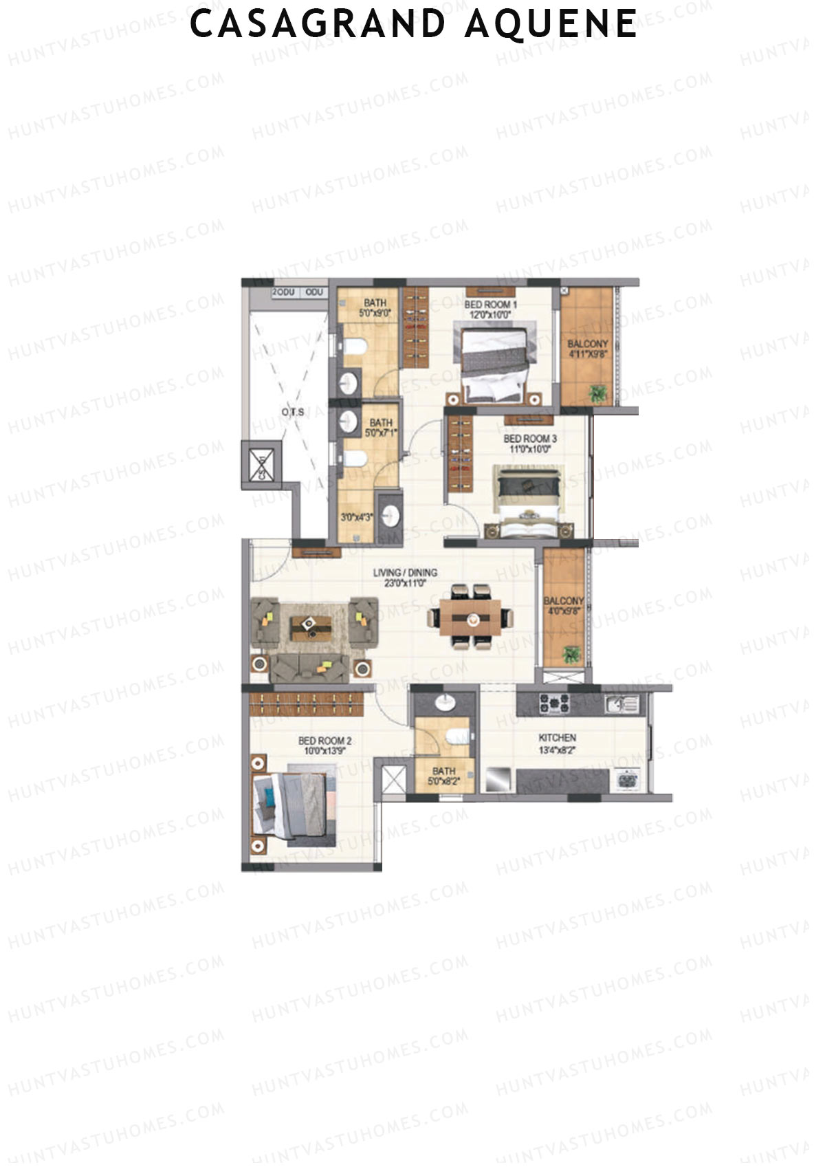 Casagrand Aquene Tower 1 Unit C6 Floor Plan