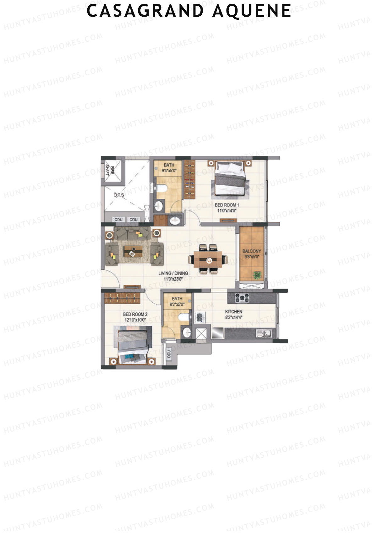 Casagrand Aquene Tower 1 Unit C7 Floor Plan