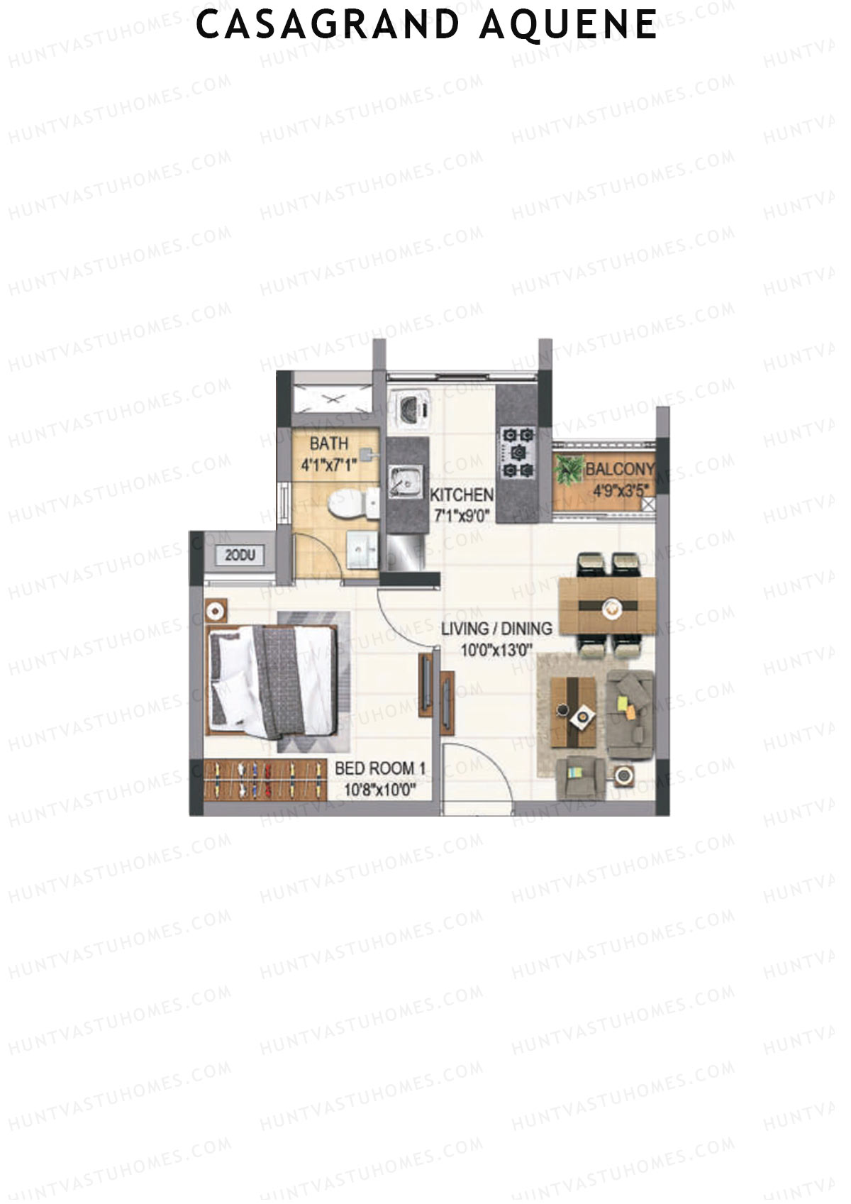 Casagrand Aquene Tower 2 Unit D1 Floor Plan