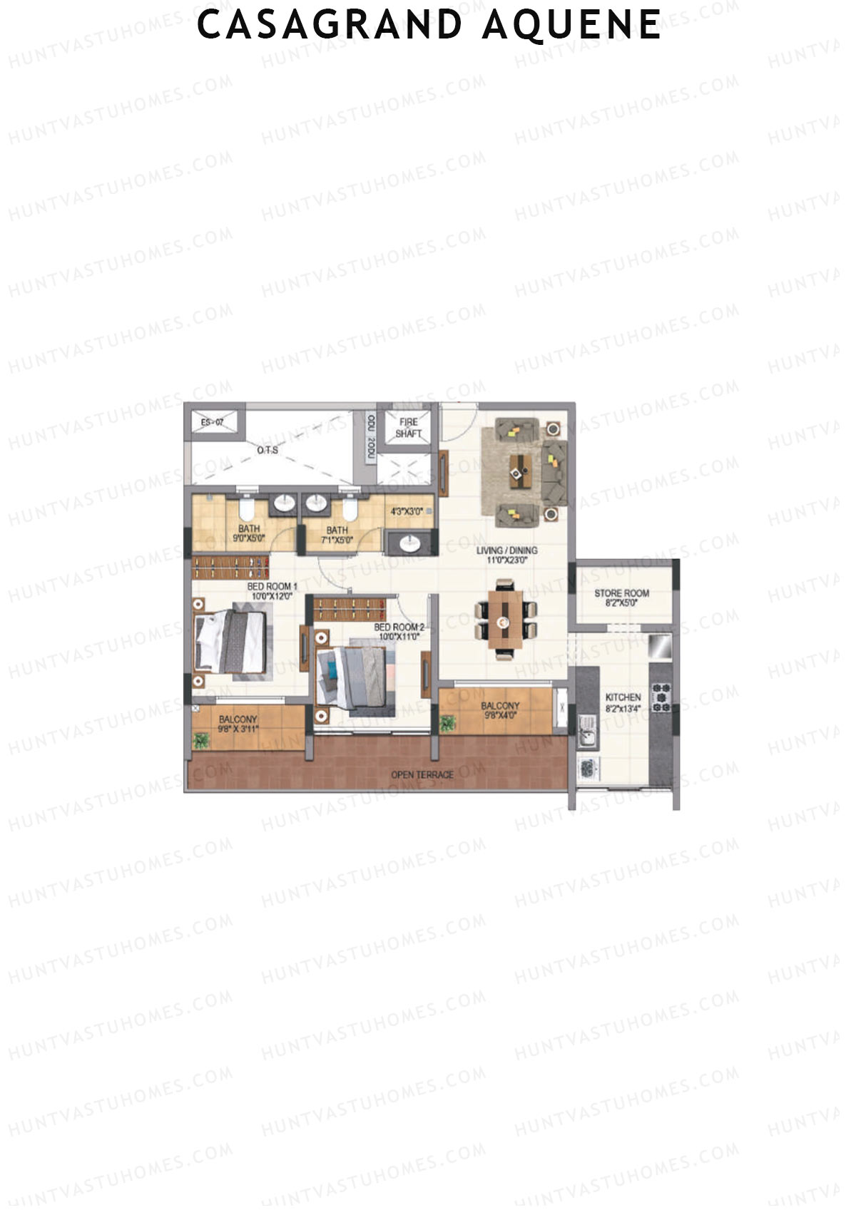 Casagrand Aquene Tower 2 Unit D4 Floor Plan