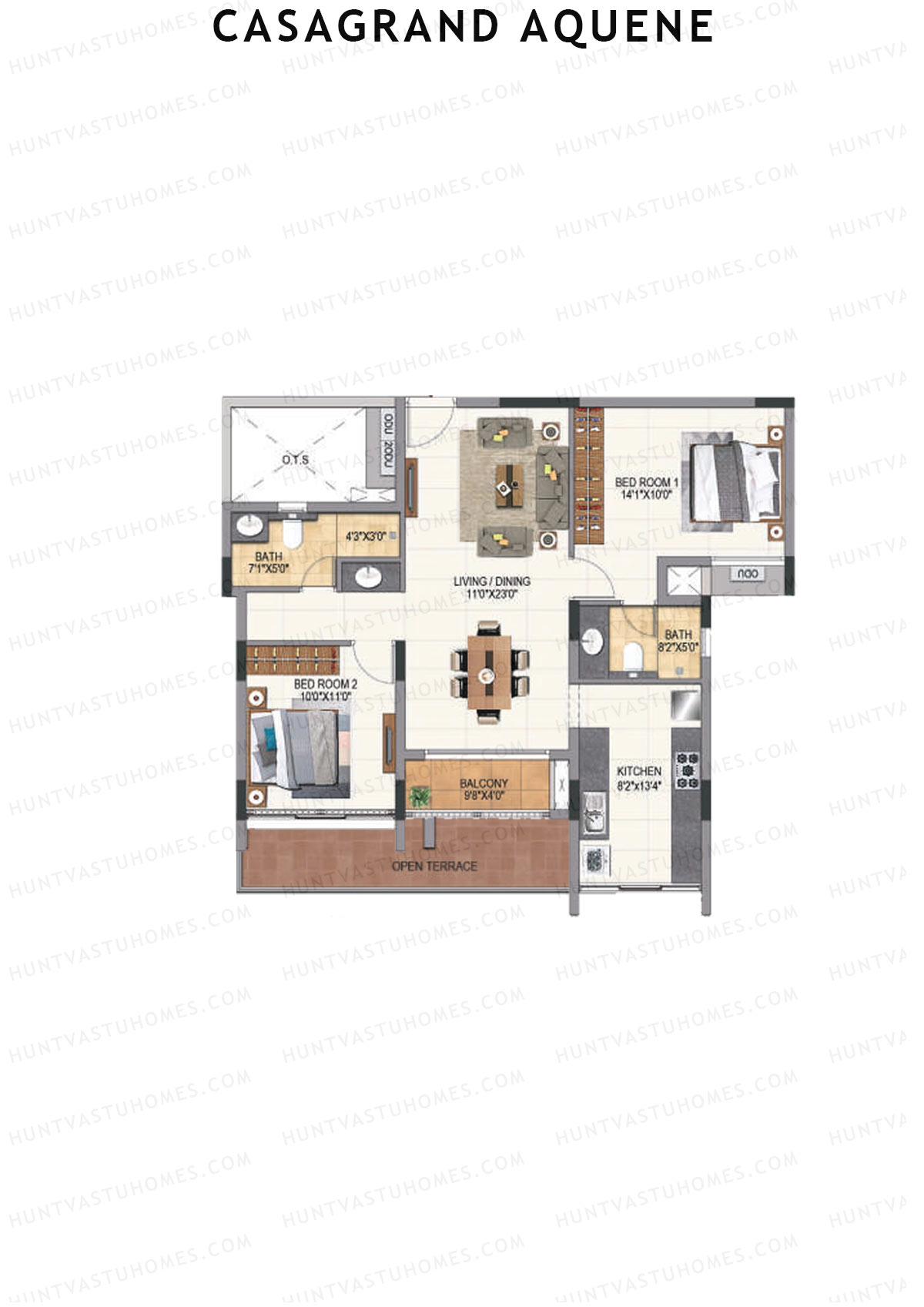 Casagrand Aquene Tower 2 Unit D5 Floor Plan