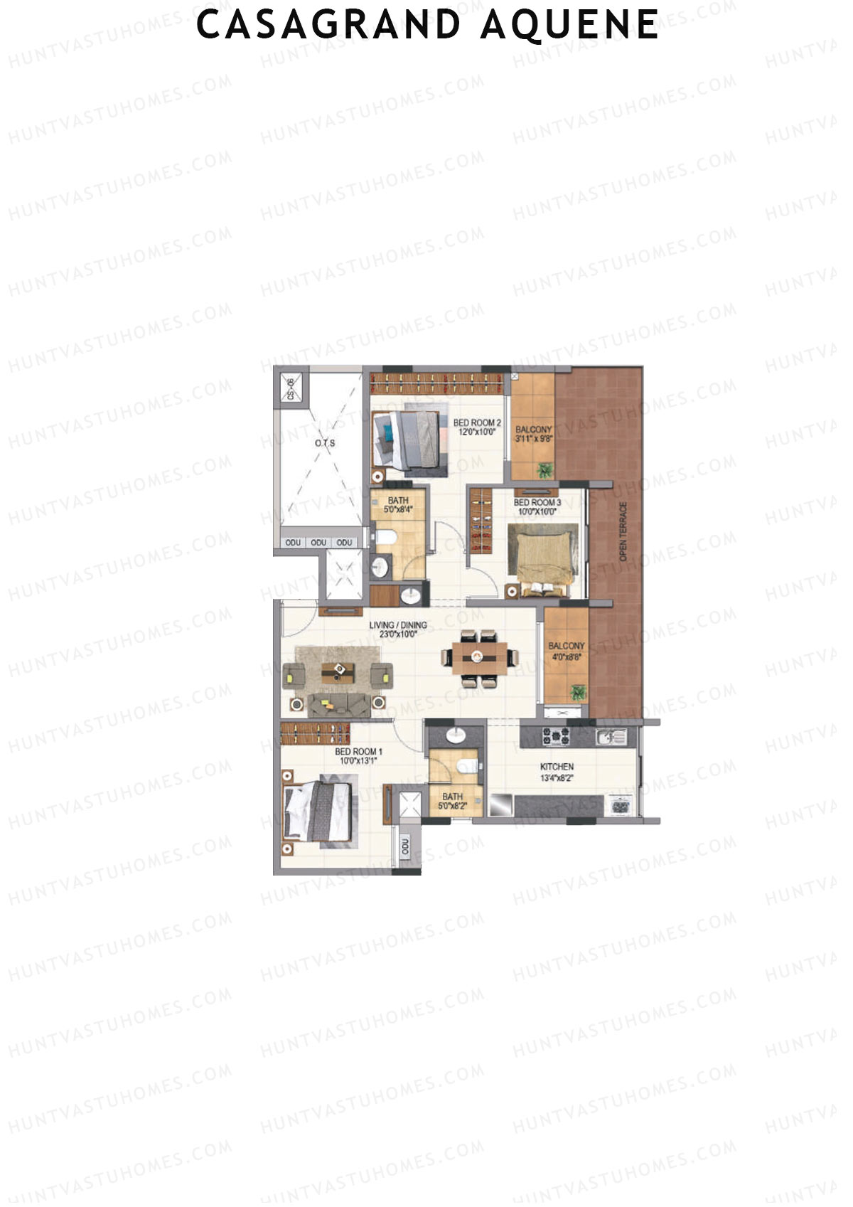 Casagrand Aquene Tower 2 Unit D6 Floor Plan