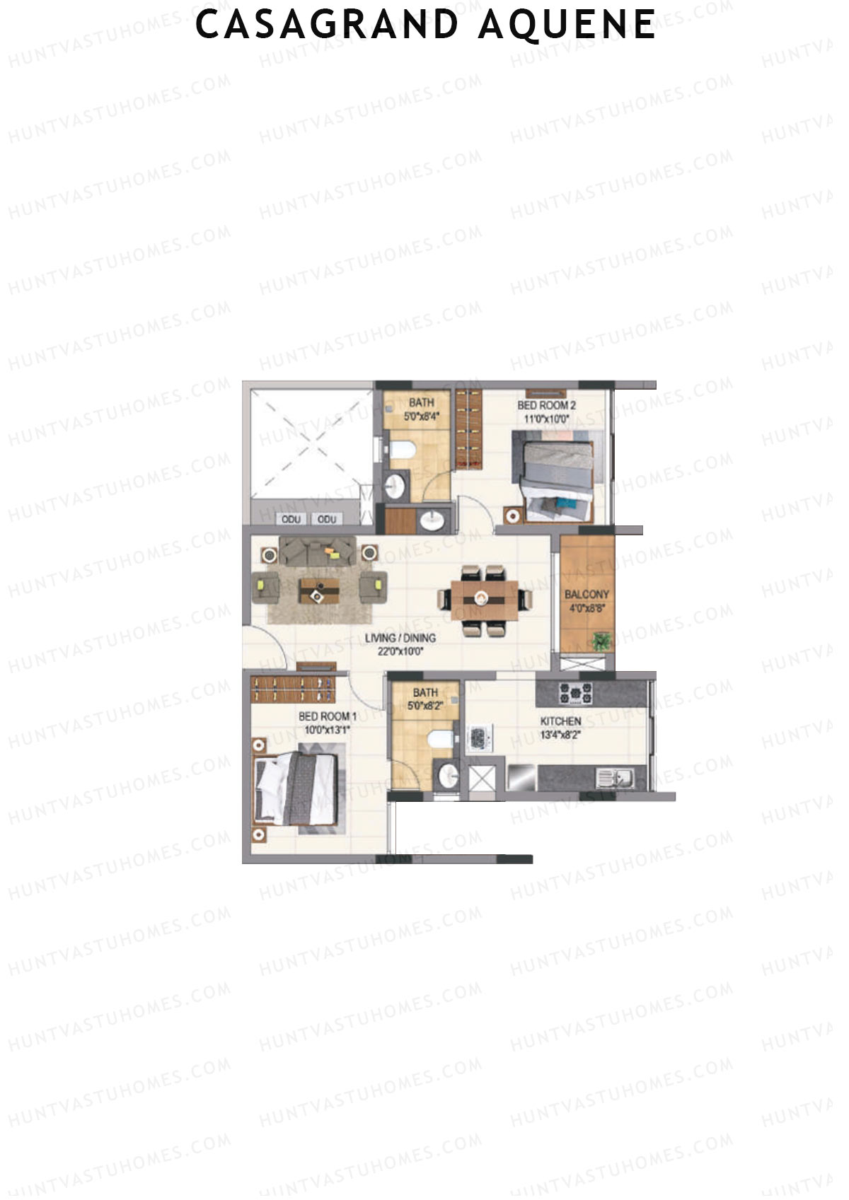 Casagrand Aquene Tower 2 Unit D7 Floor Plan