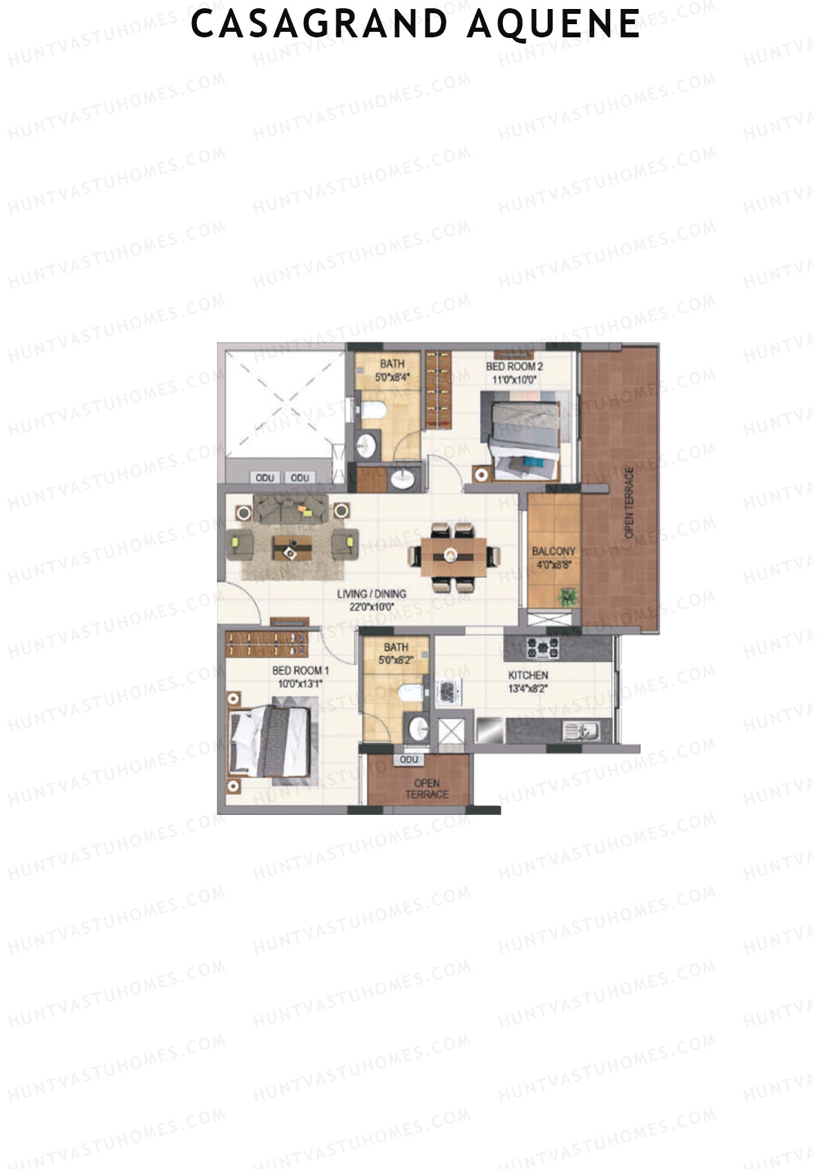 Casagrand Aquene Tower 2 Unit D7 Floor Plan