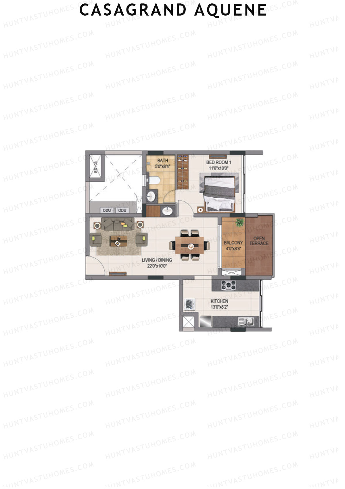 Casagrand Aquene Tower 2 Unit E5 Floor Plan