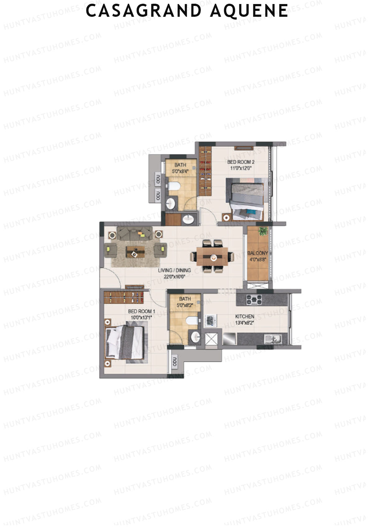 Casagrand Aquene Tower 2 Unit E6 Floor Plan