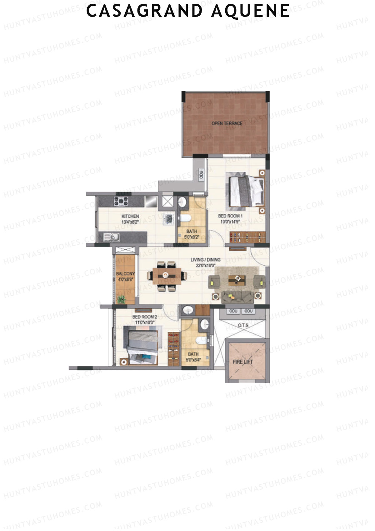 Casagrand Aquene Tower 2 Unit E7 Floor Plan