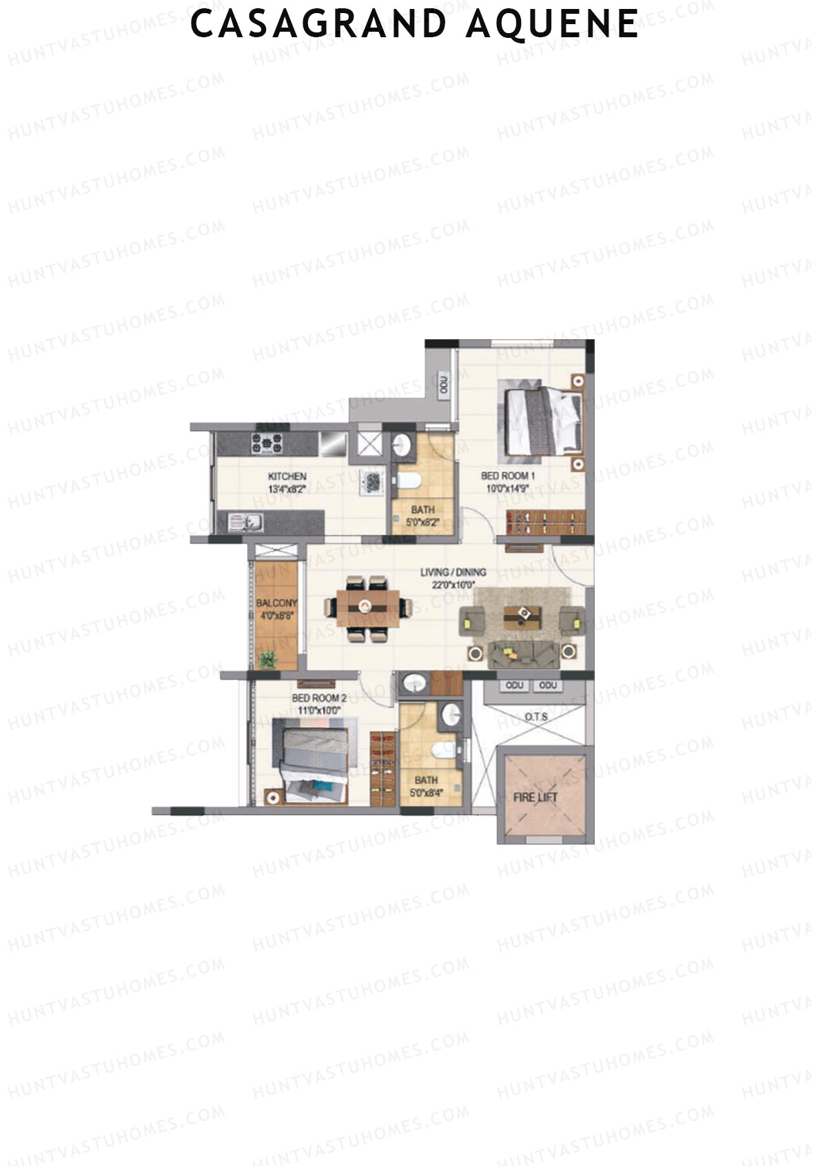 Casagrand Aquene Tower 2 Unit E7 Floor Plan