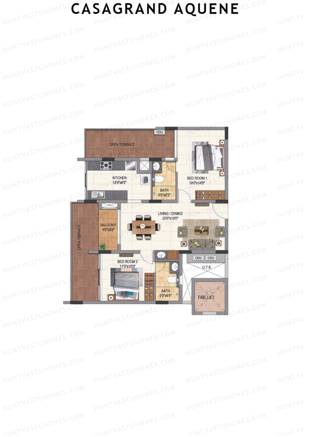 Casagrand Aquene Tower 2 Unit E7 Floor Plan