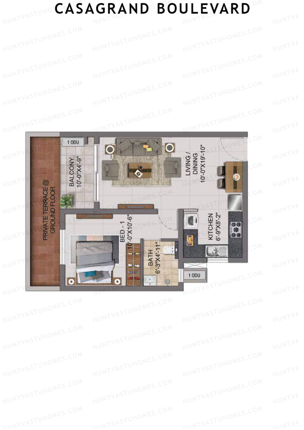Casagrand Boulevard Wing B Unit J4 Floor Plan