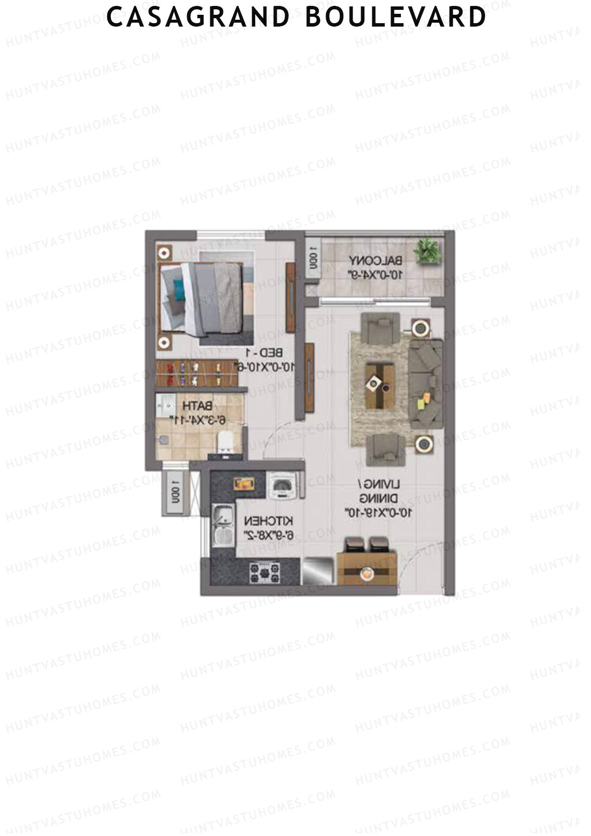 Casagrand Boulevard Wing B Unit J7 Floor Plan